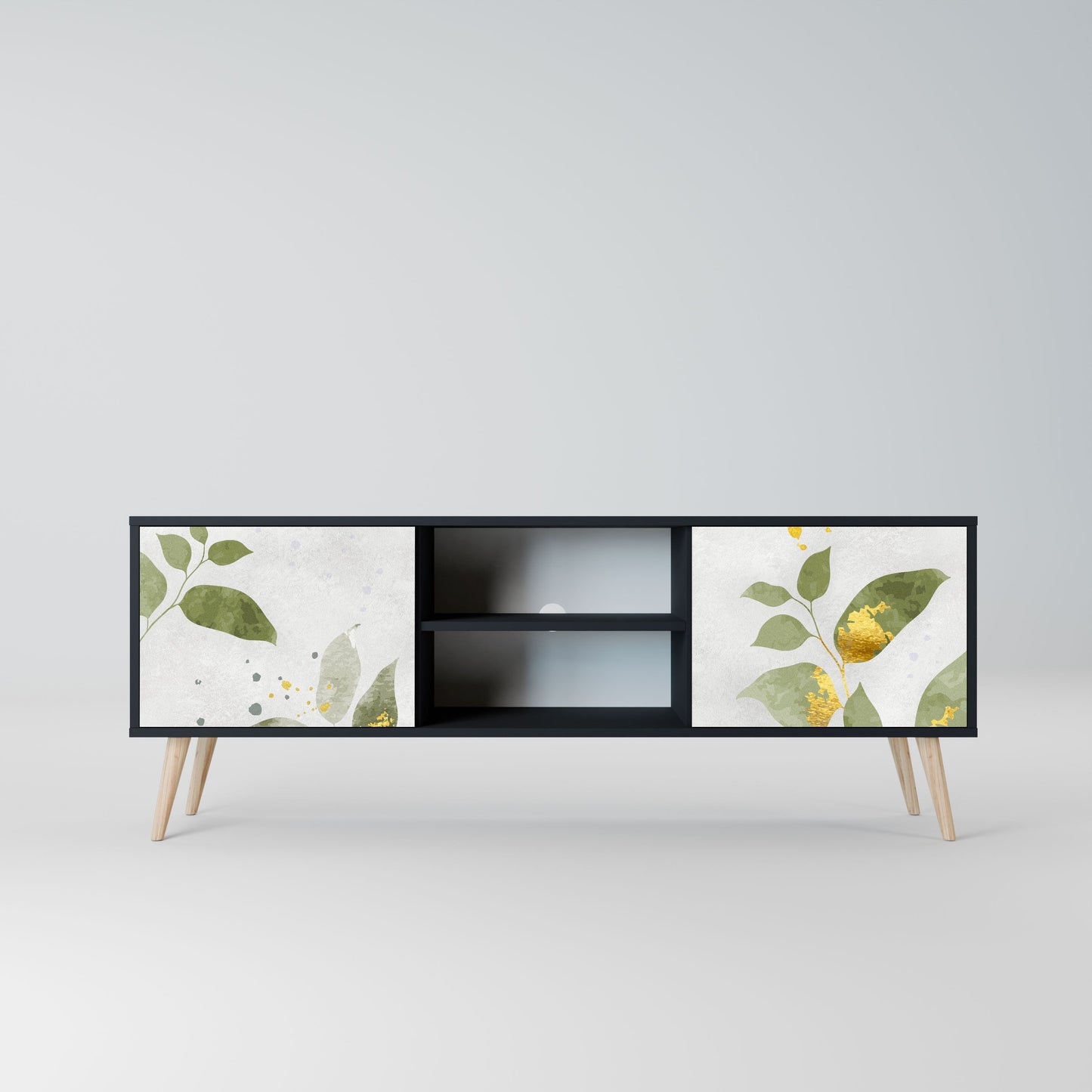 ELEGANT BOTANICS 2-Door TV Stand in Black Finish