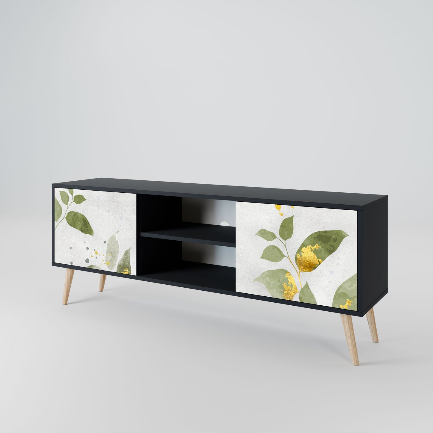 ELEGANT BOTANICS 2-Door TV Stand in Black Finish