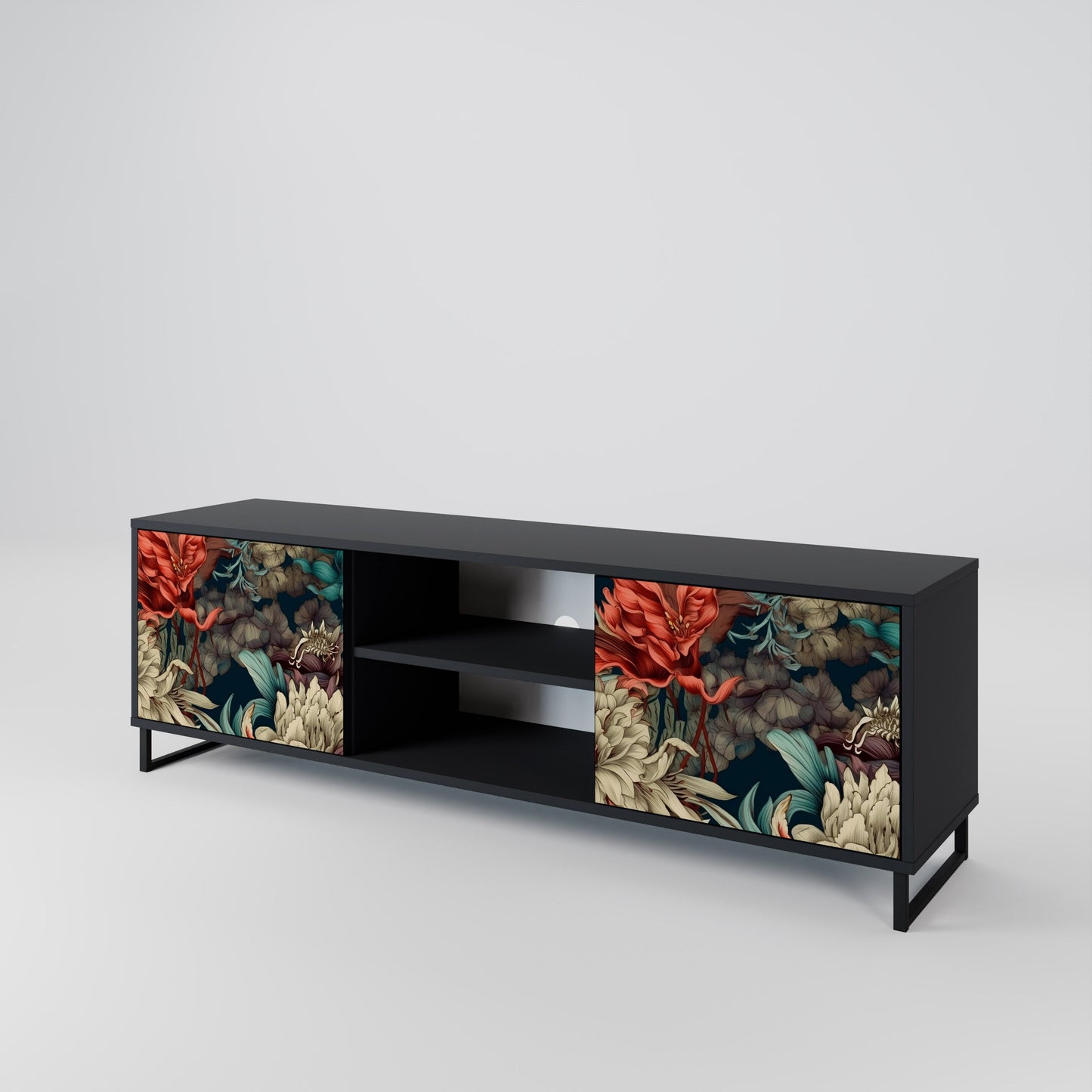 Mobile TV a 2 ante SPROUTING GRACE con finitura nera