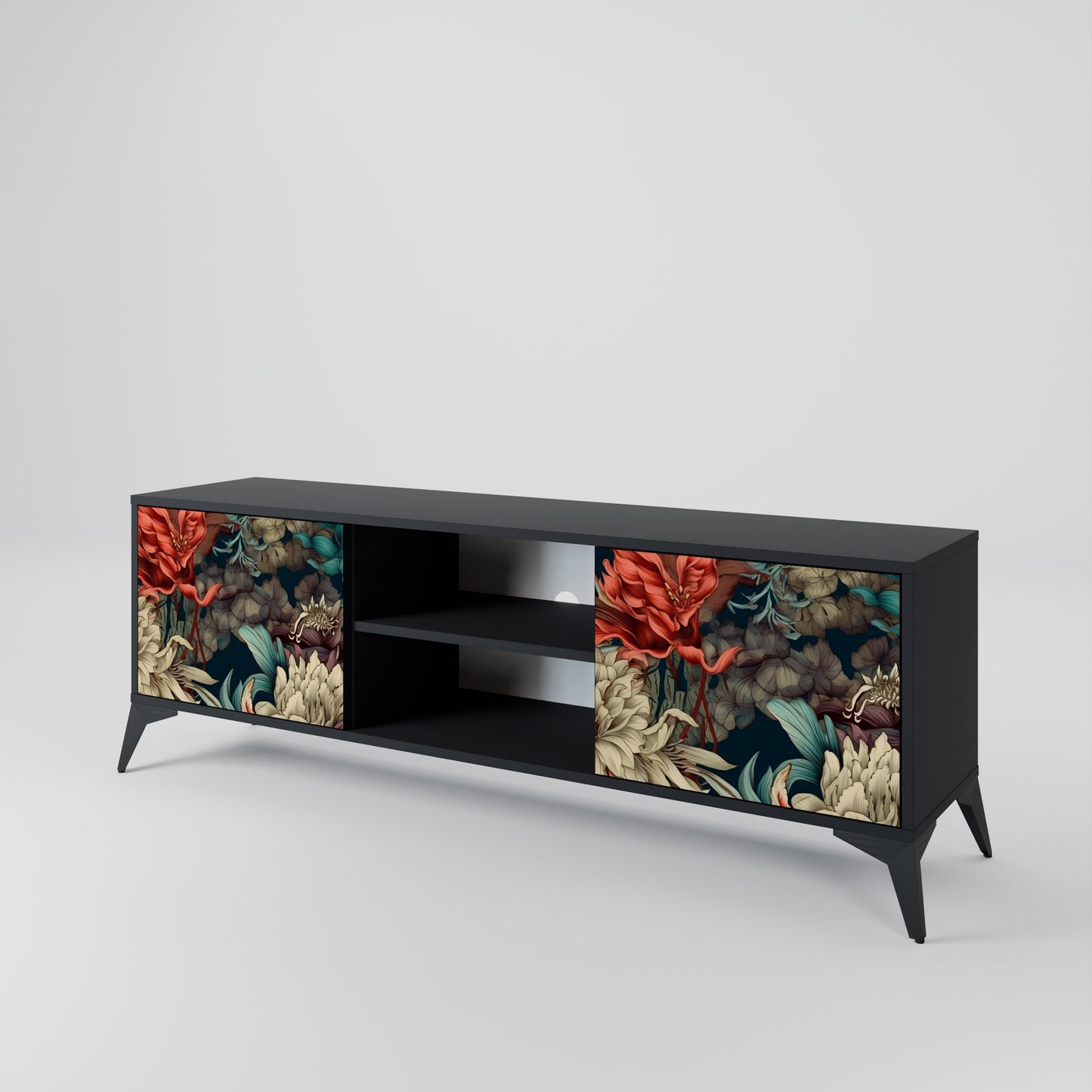Mobile TV a 2 ante SPROUTING GRACE con finitura nera