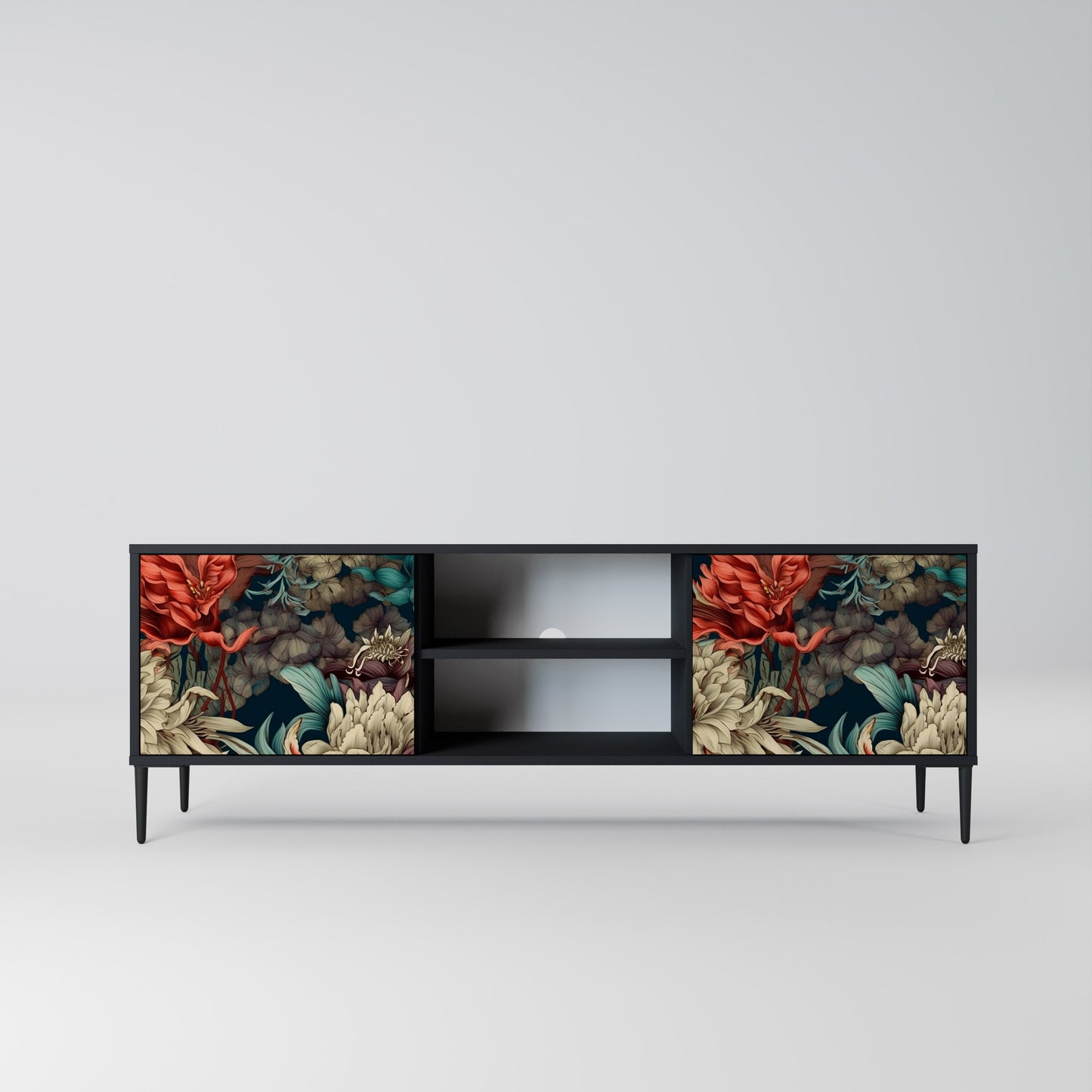 Mobile TV a 2 ante SPROUTING GRACE con finitura nera
