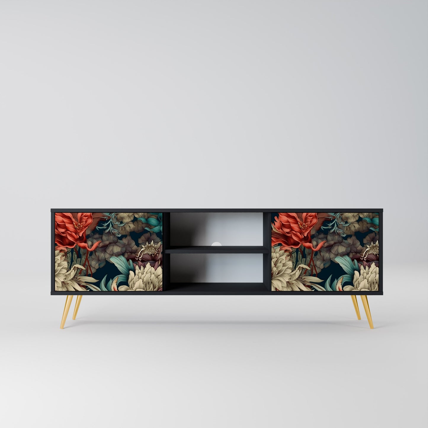 Mobile TV a 2 ante SPROUTING GRACE con finitura nera