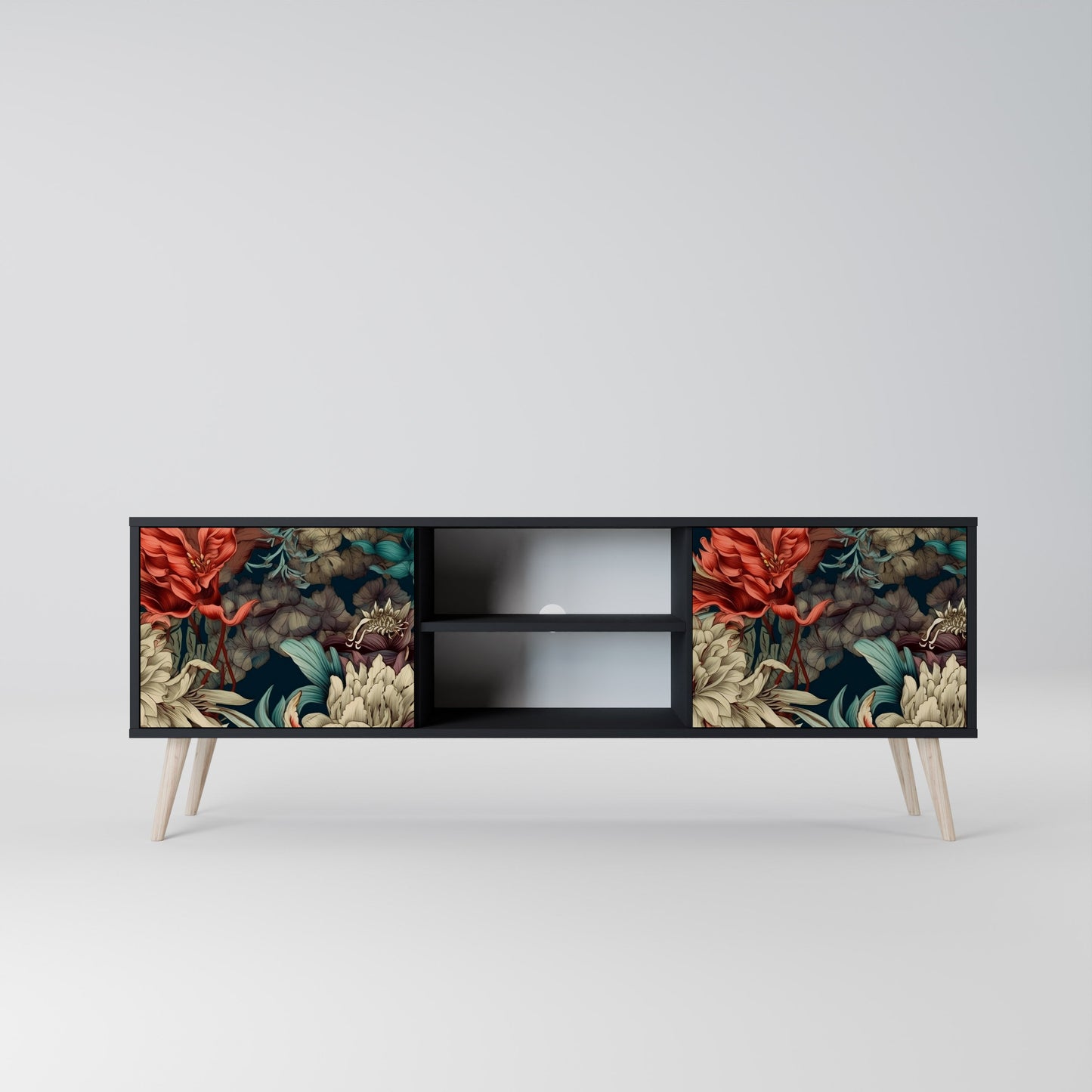 Mobile TV a 2 ante SPROUTING GRACE con finitura nera