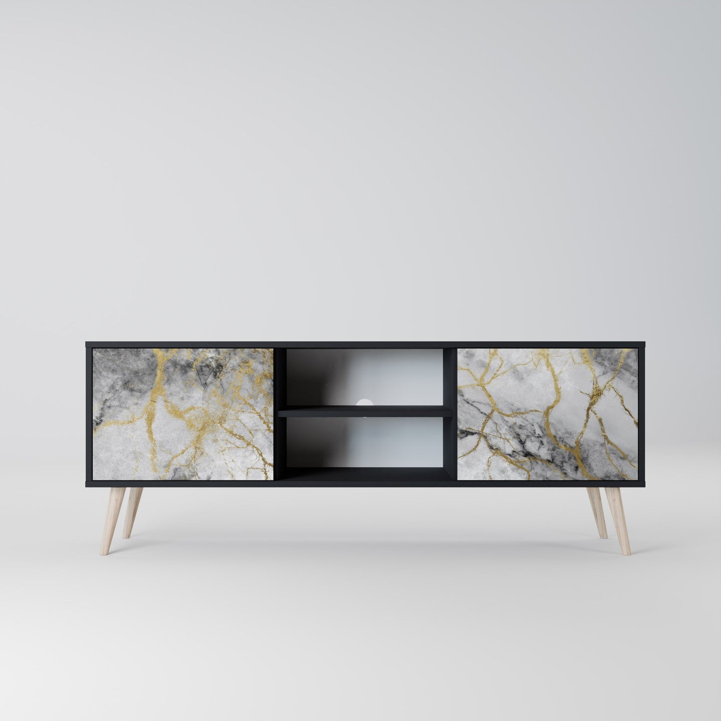 Mobile TV TIMELESS GLIDE a 2 ante in finitura nera
