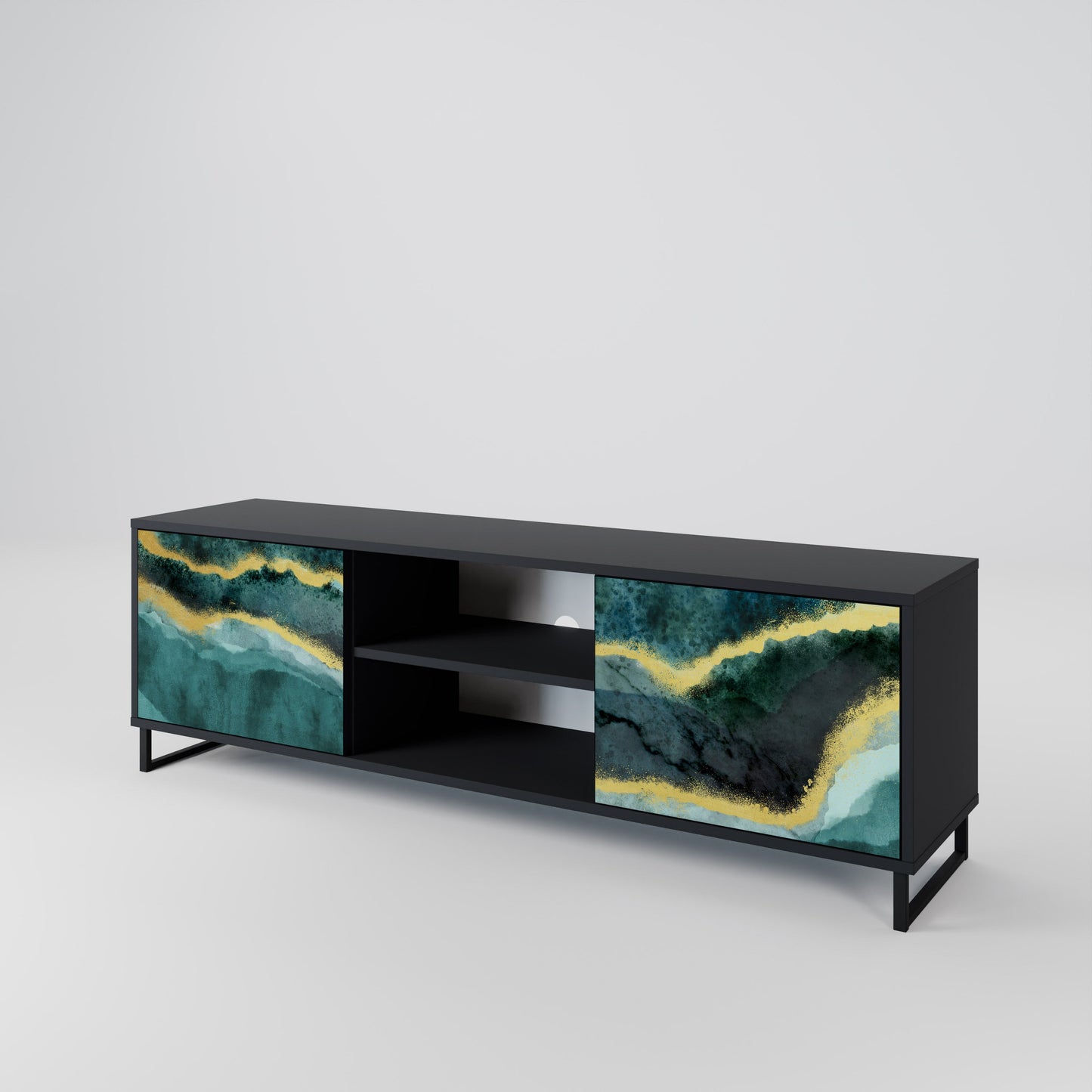 Mobile TV GOLDRUSH ODYSSEY a 2 ante con finitura nera