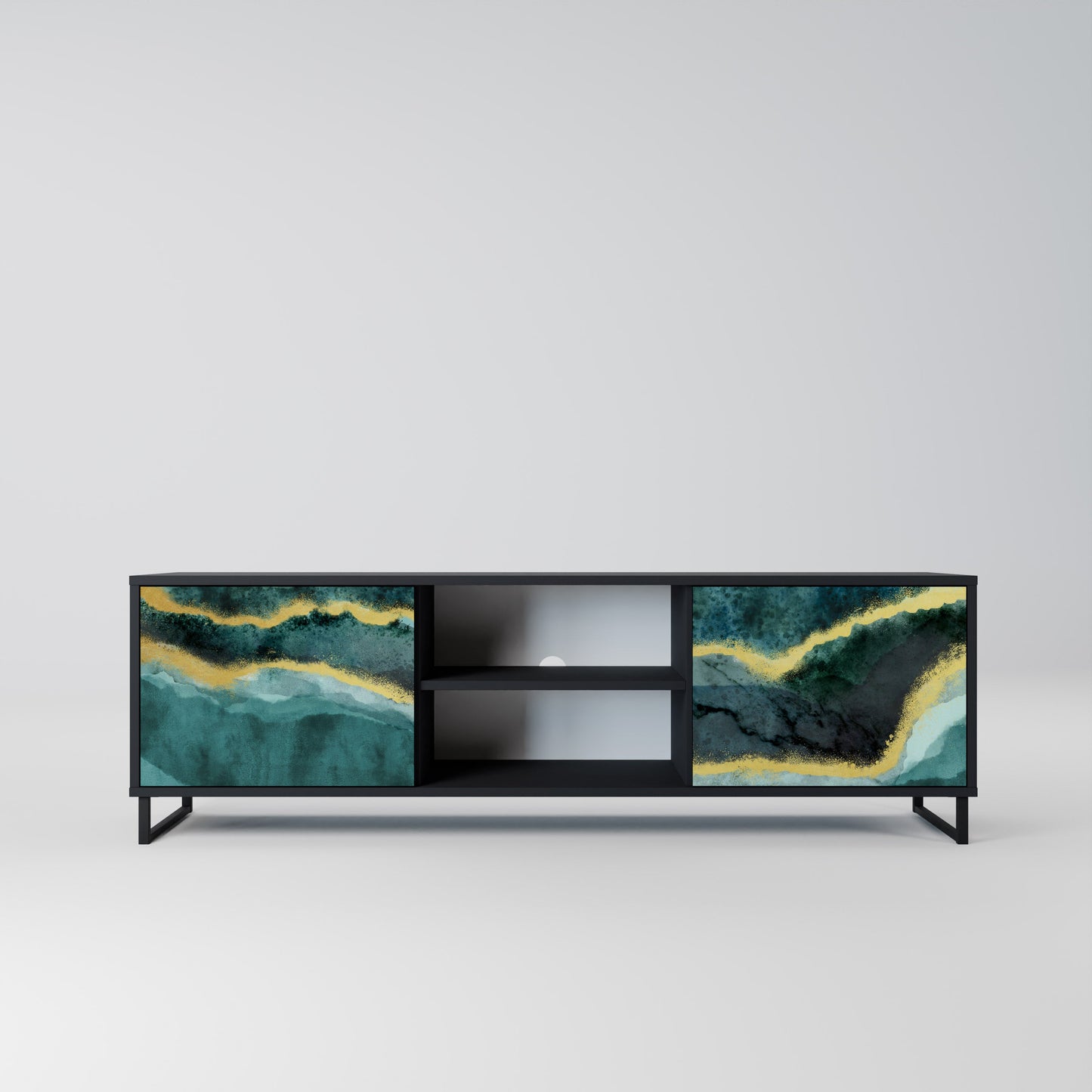 Mobile TV GOLDRUSH ODYSSEY a 2 ante con finitura nera
