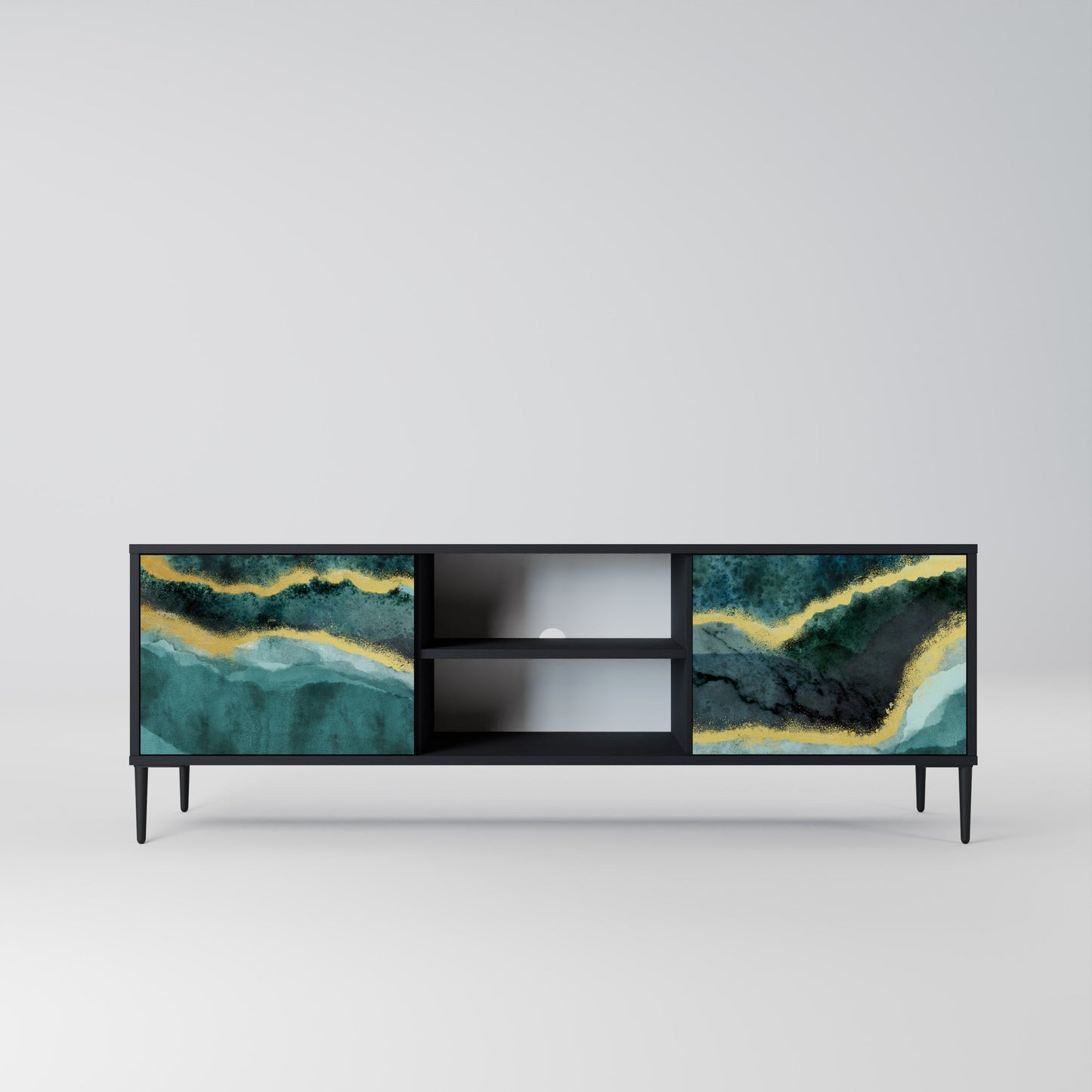 Mobile TV GOLDRUSH ODYSSEY a 2 ante con finitura nera
