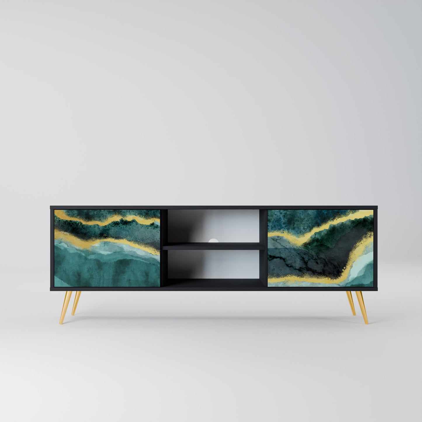 Mobile TV GOLDRUSH ODYSSEY a 2 ante con finitura nera