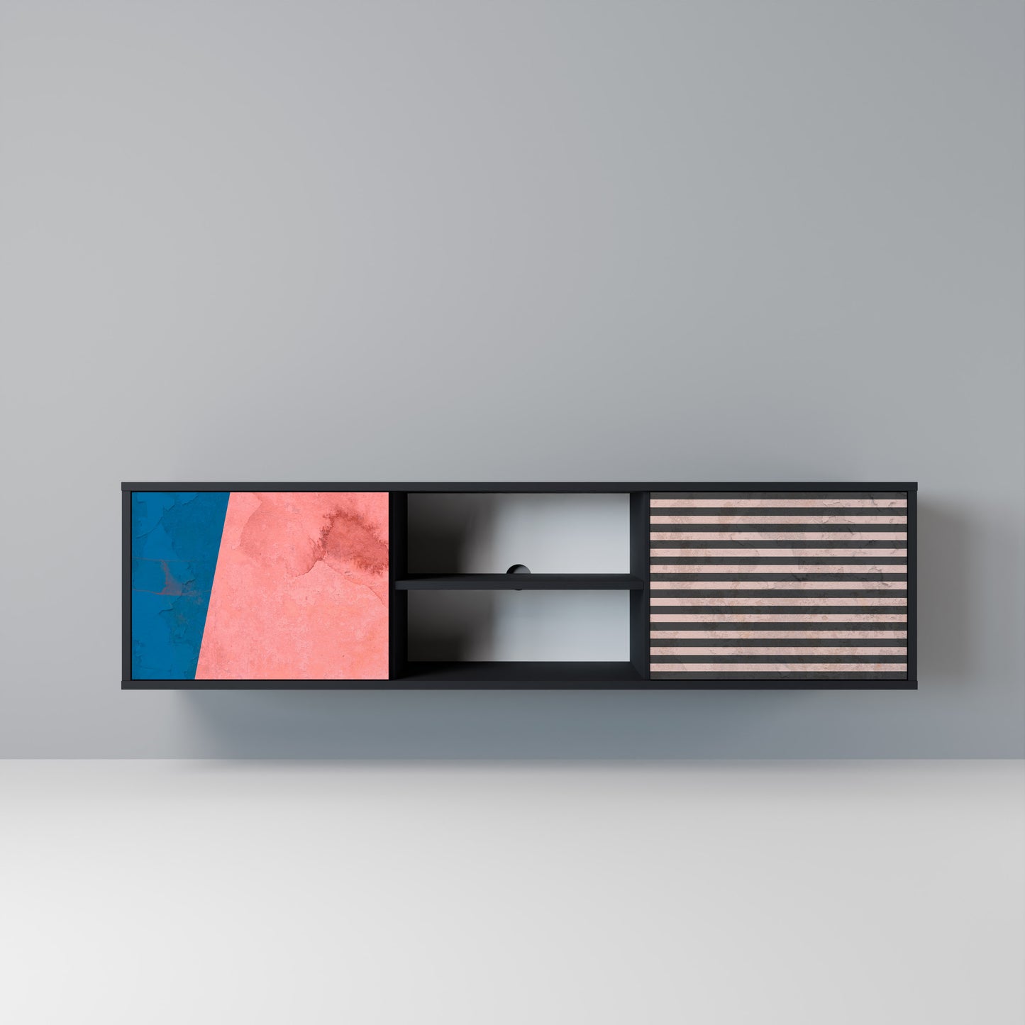 GLAMOROUS STRIPE Mobile TV a 2 Ante in Finitura Nera