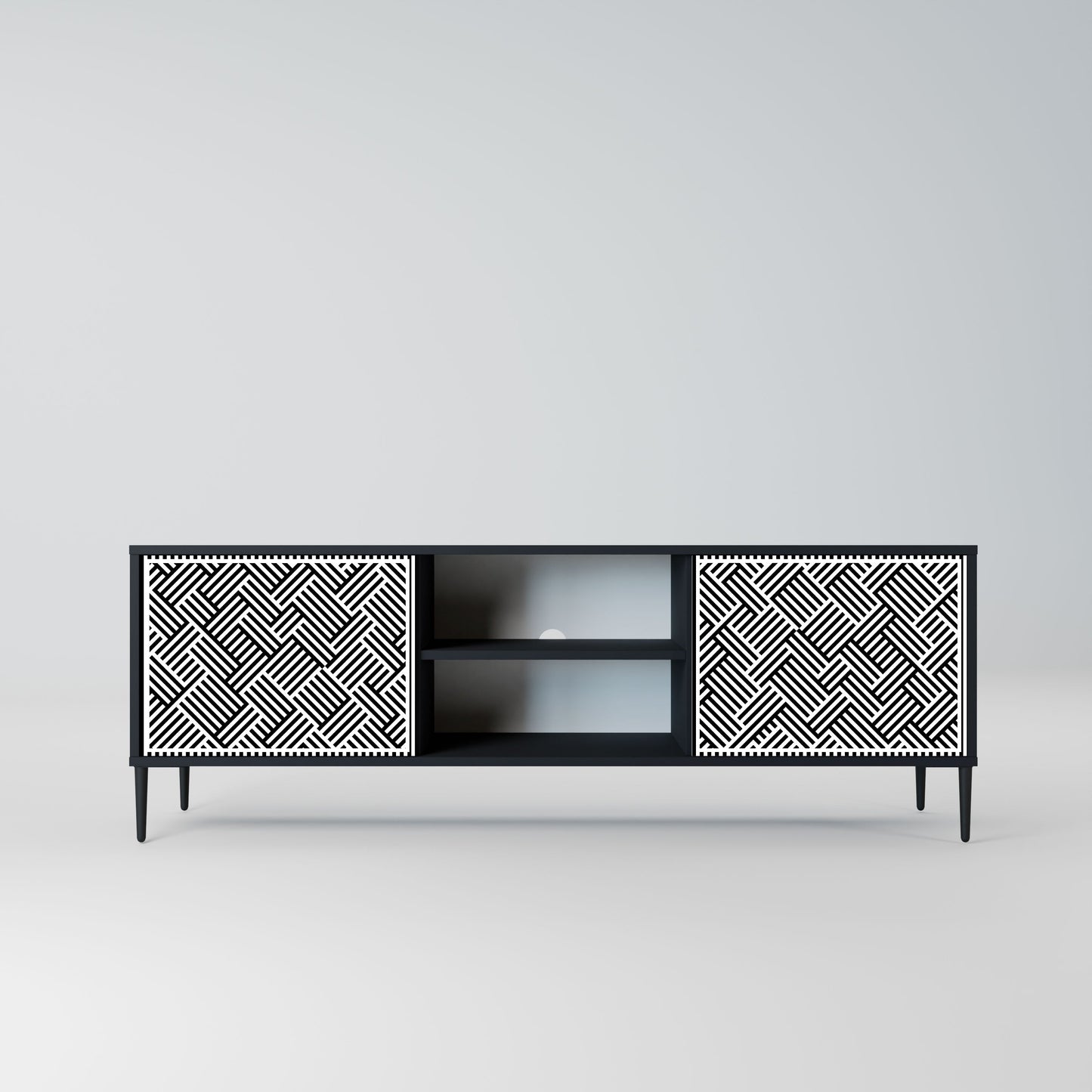 Mobile TV TEMPORARY SEQUENCE a 2 ante con finitura nera