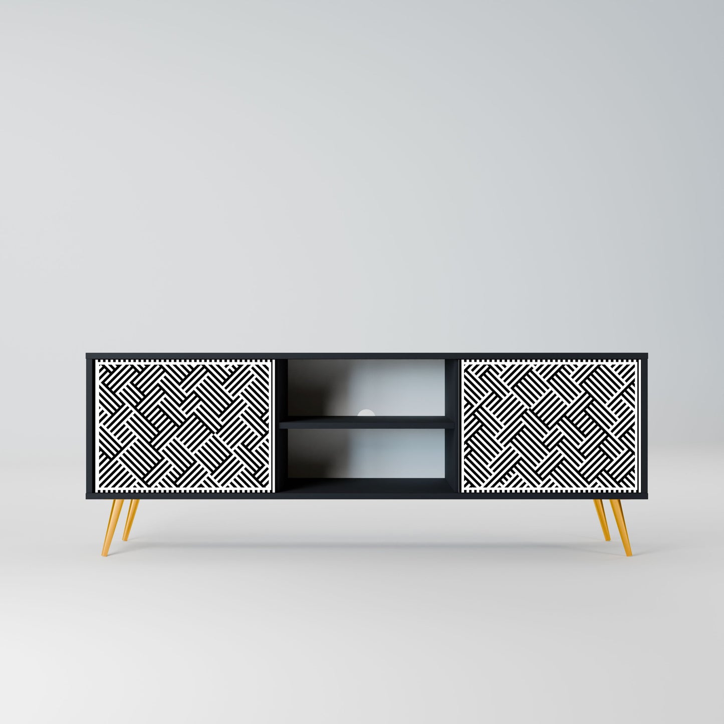 Mobile TV TEMPORARY SEQUENCE a 2 ante con finitura nera