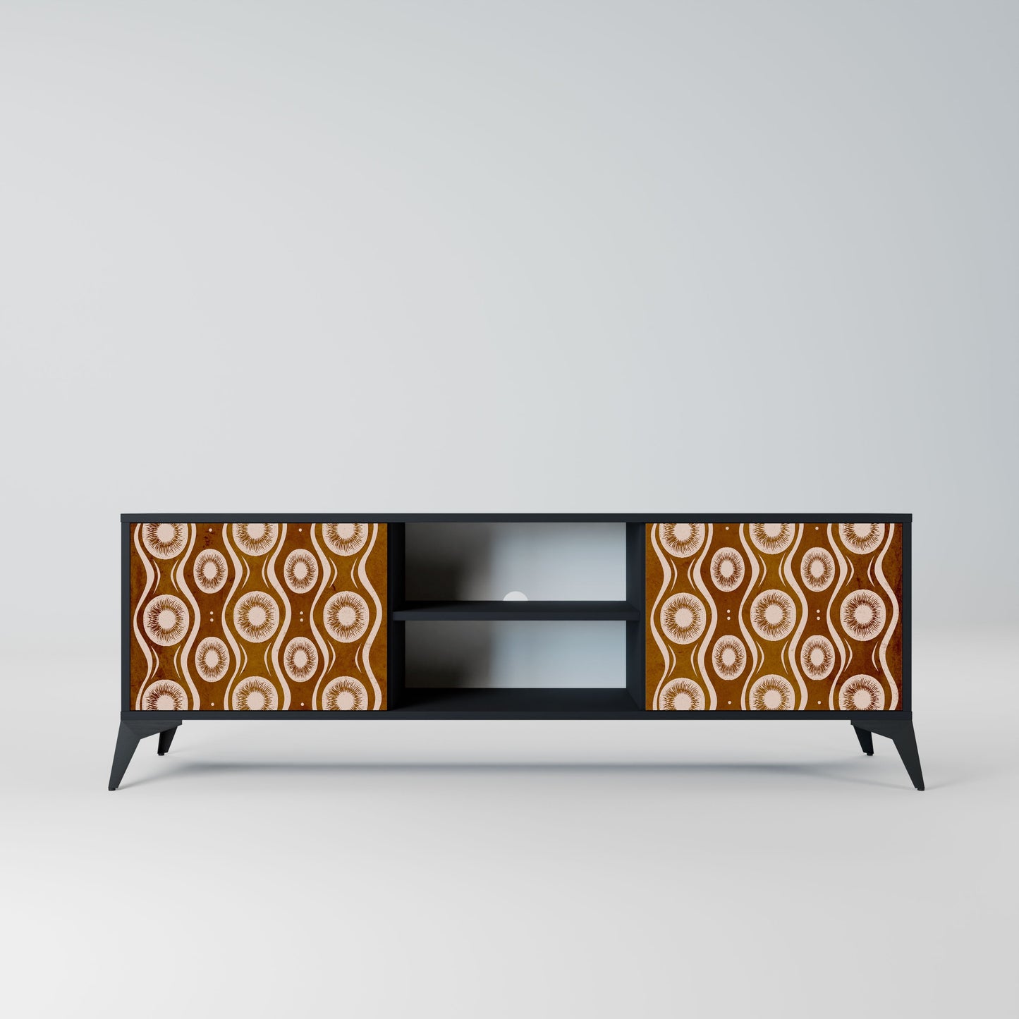 BROWN EYES 2-Door TV Stand in Black Finish