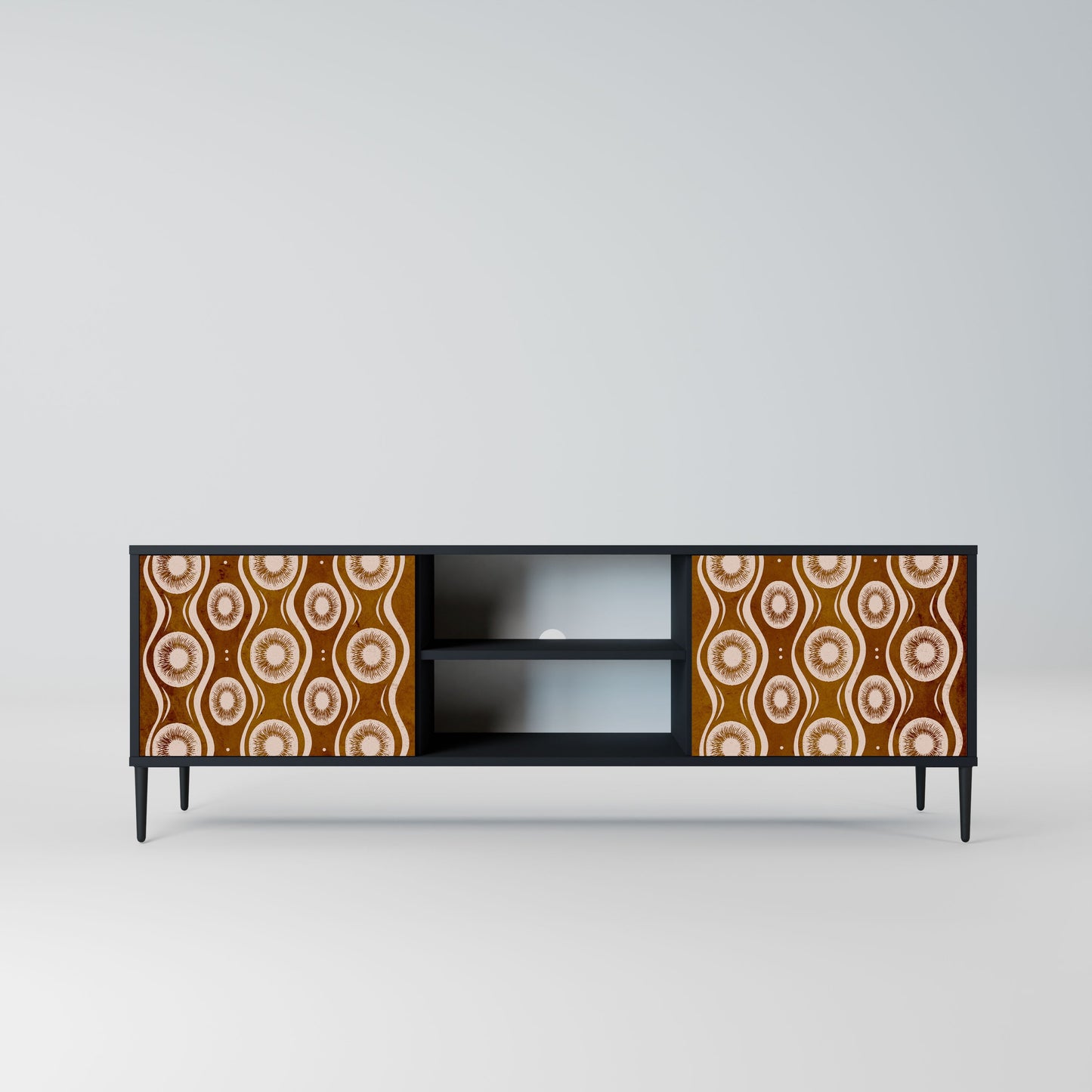 BROWN EYES 2-Door TV Stand in Black Finish
