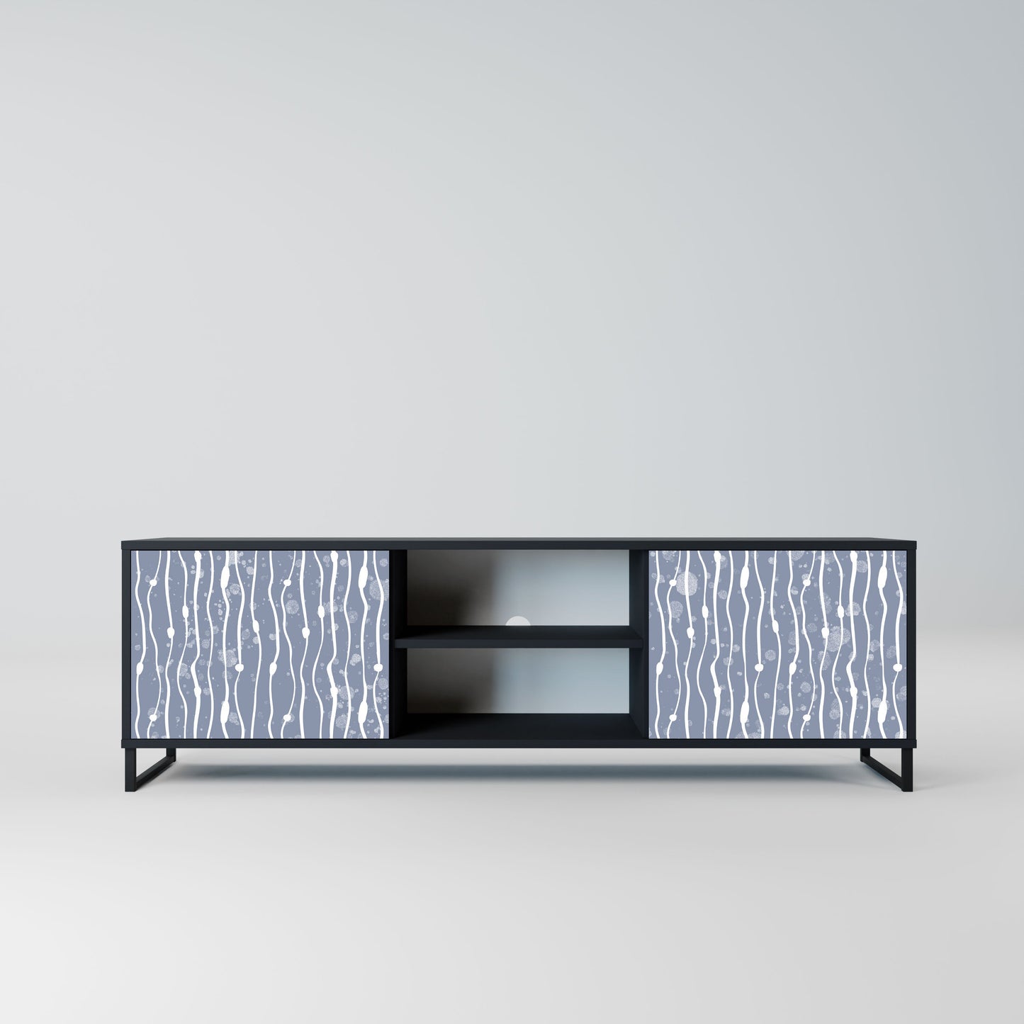 GRAPHITE RAIN 2-Door TV Stand in Black Finish