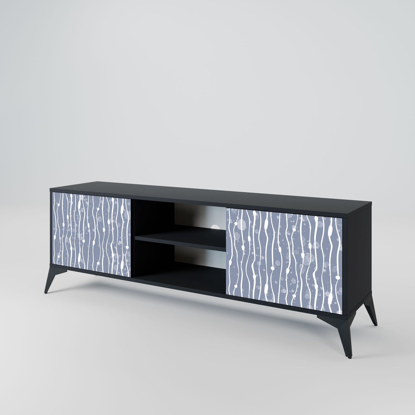 GRAPHITE RAIN 2-Door TV Stand in Black Finish