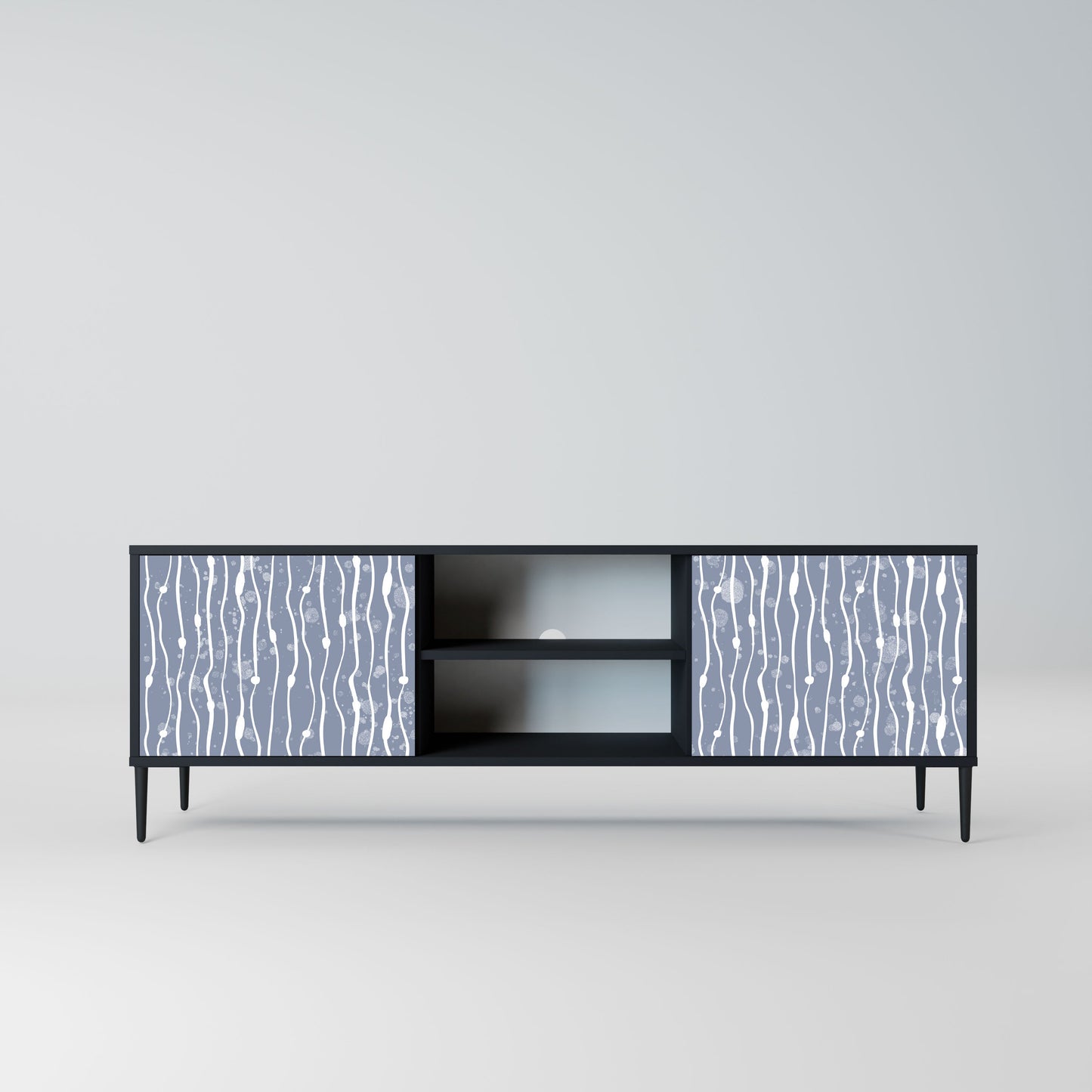 GRAPHITE RAIN 2-Door TV Stand in Black Finish