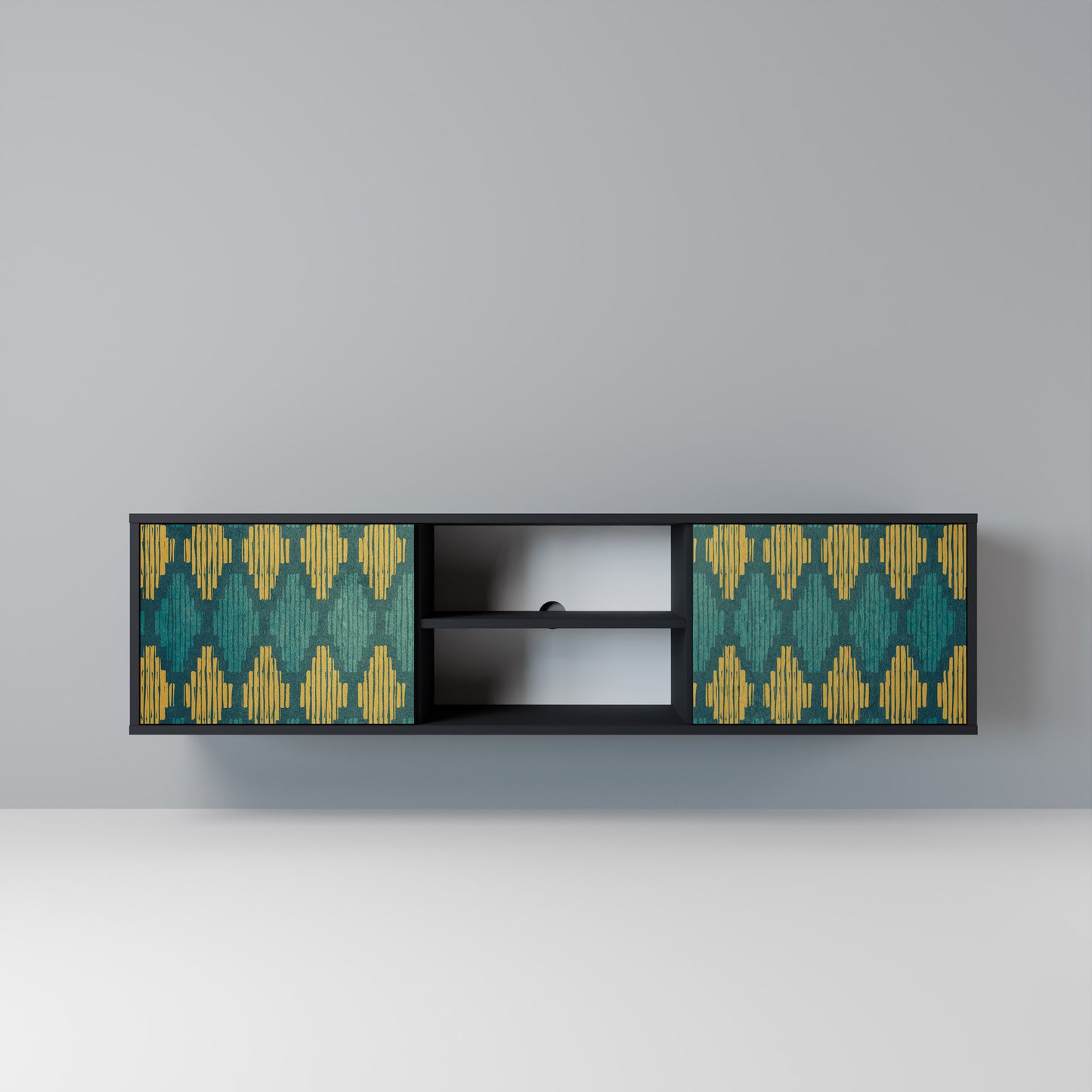 POLYGONS Mobile TV a 2 Ante in Finitura Nera