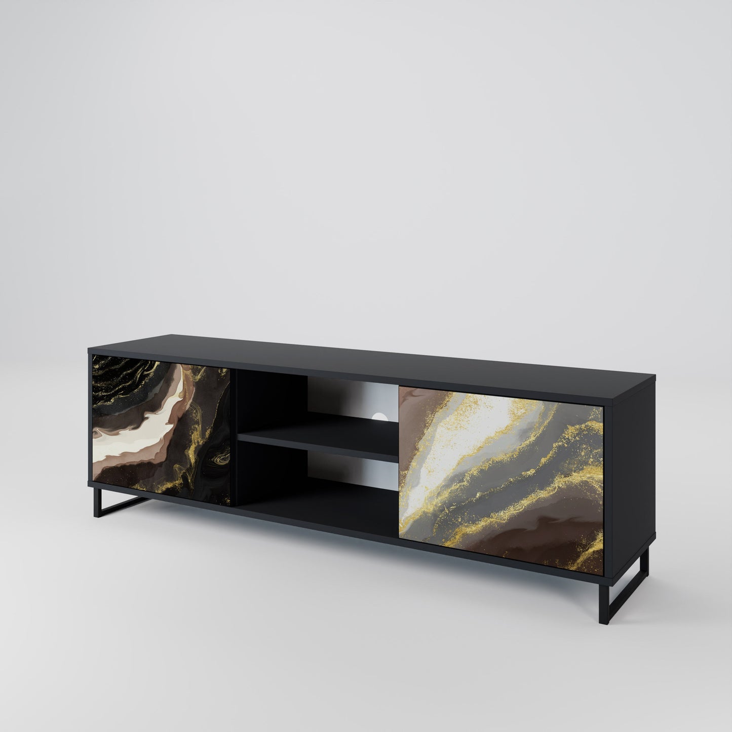 Mobile TV a 2 ante GOLD DUST in finitura nera