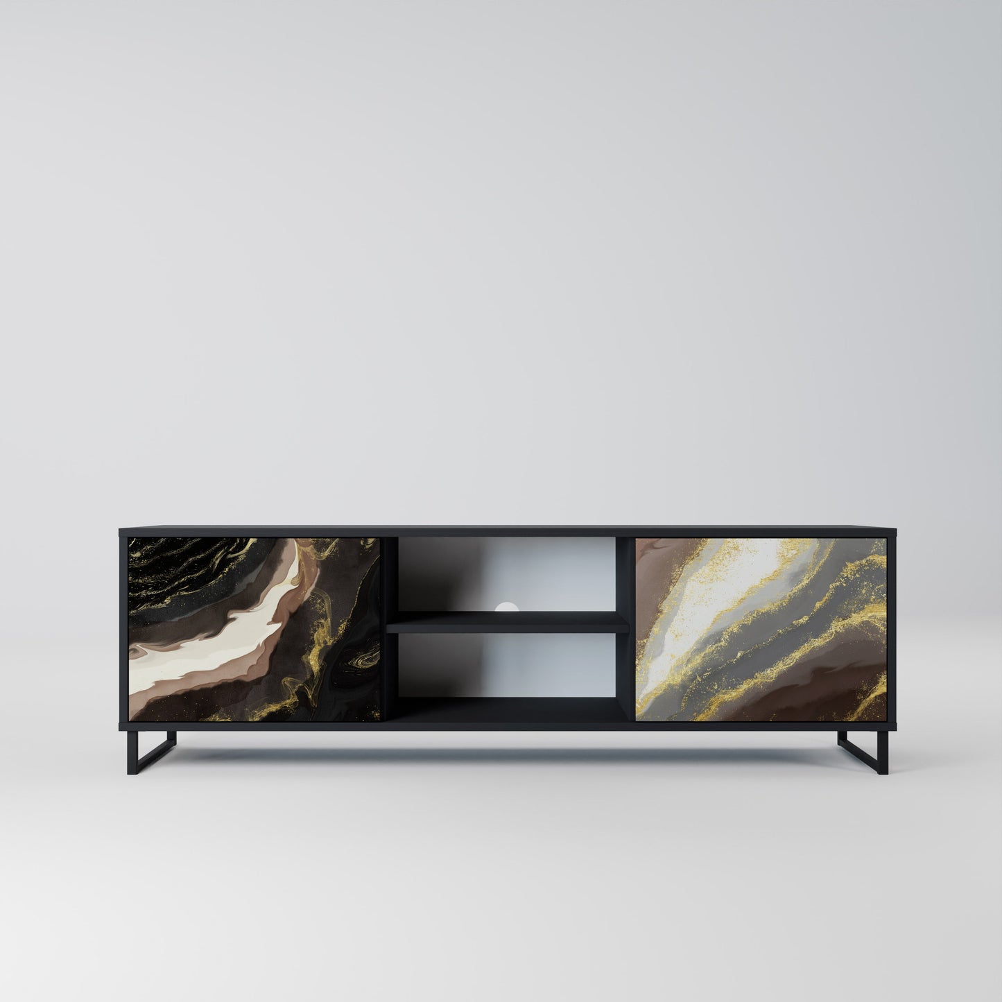 Mobile TV a 2 ante GOLD DUST in finitura nera