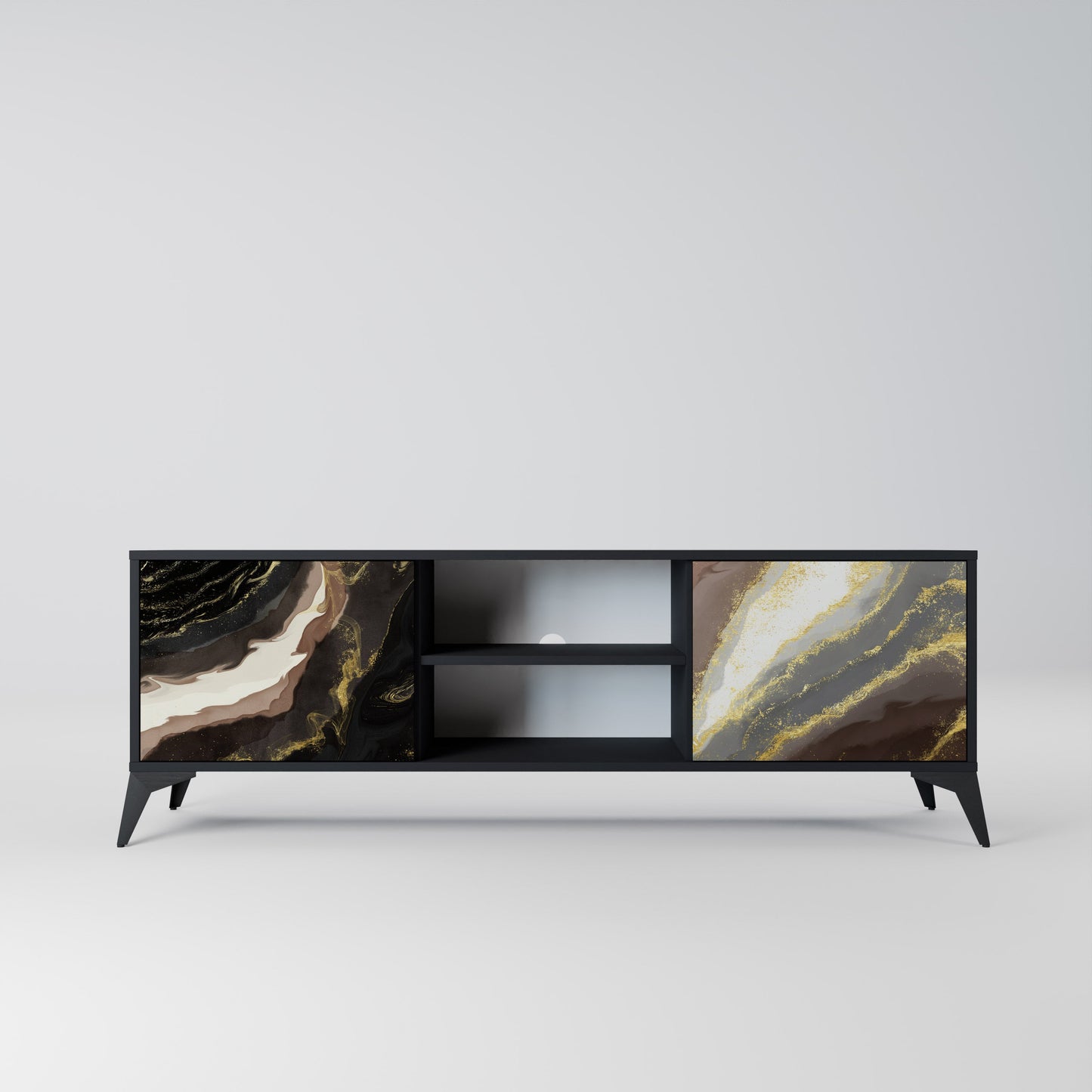 Mobile TV a 2 ante GOLD DUST in finitura nera