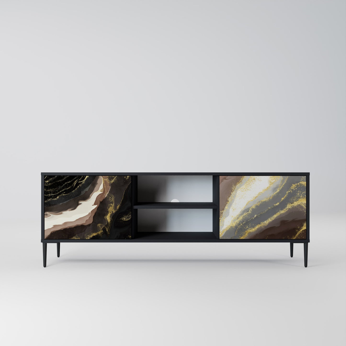 Mobile TV a 2 ante GOLD DUST in finitura nera
