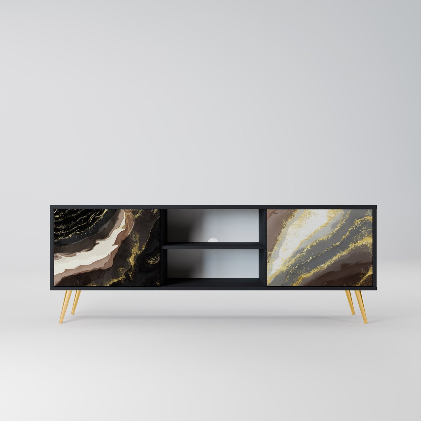 Mobile TV a 2 ante GOLD DUST in finitura nera