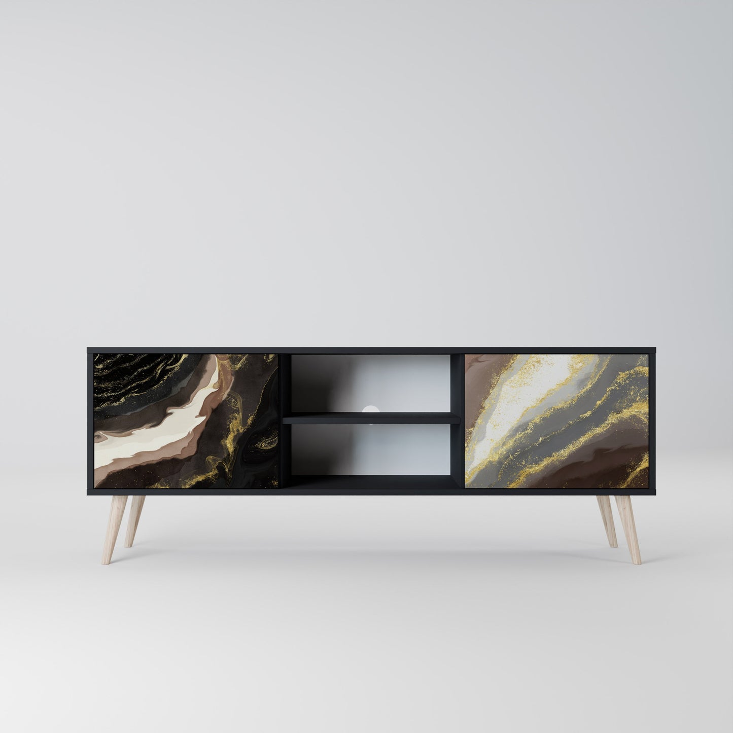 Mobile TV a 2 ante GOLD DUST in finitura nera
