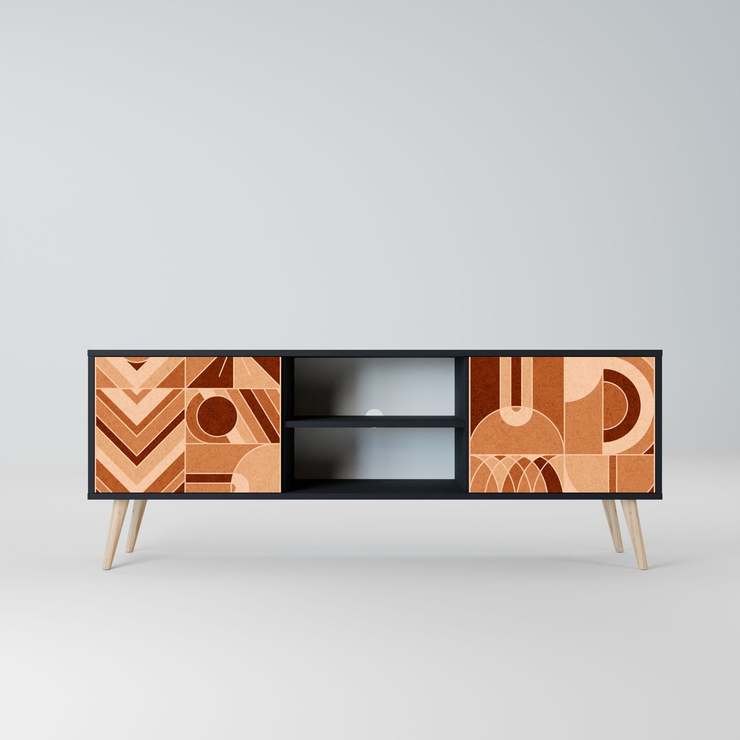 Mobile TV PRISM MOSAIC a 2 ante in finitura nera