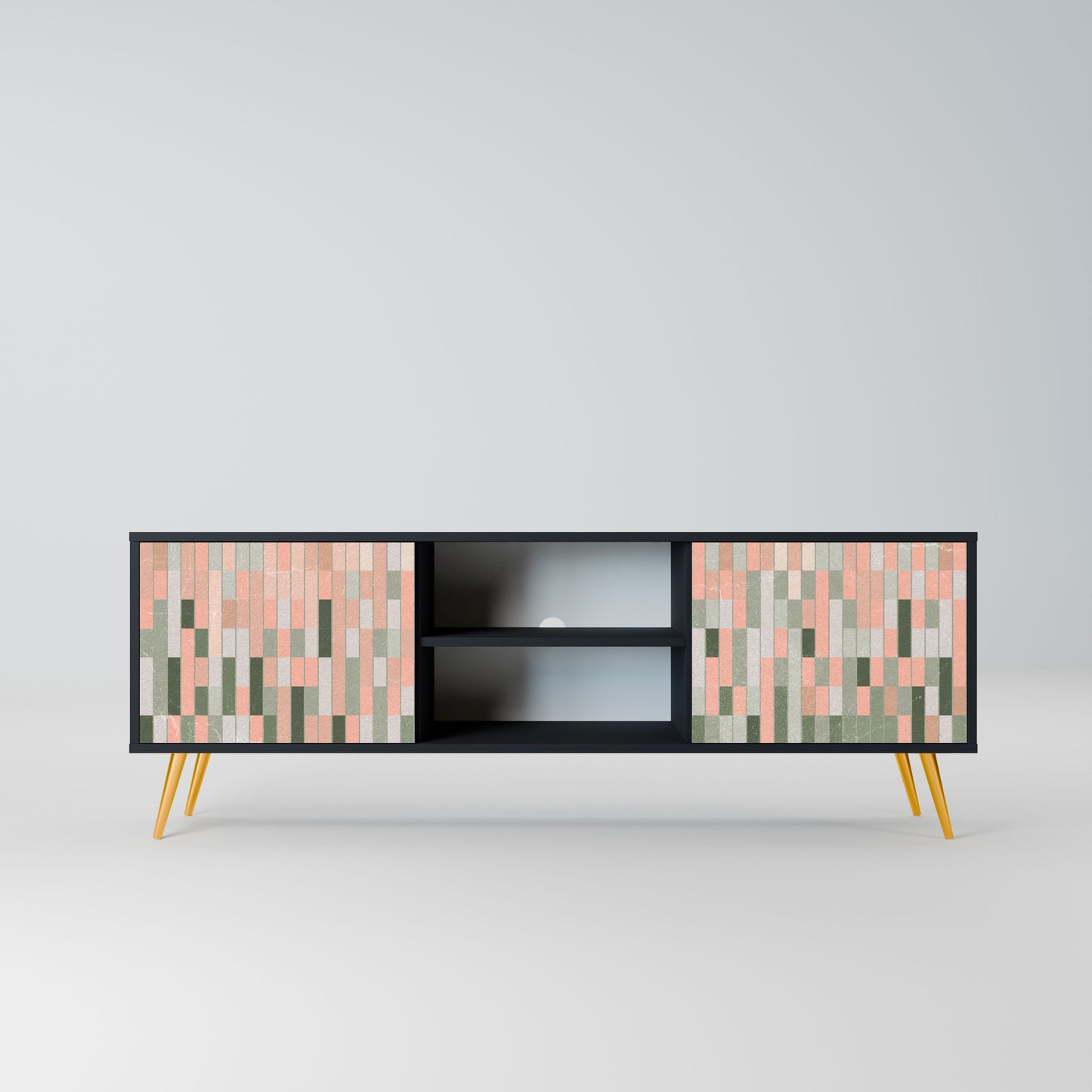 BUILDING THE FUTURE 2-Door TV Stand in Black Finish