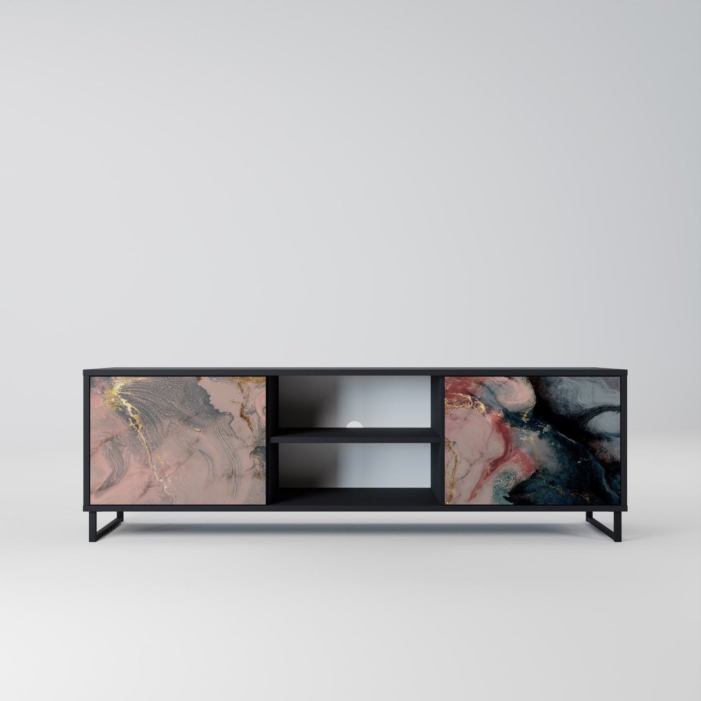 Mobile TV a 2 ante GILDED SWIRLS in finitura nera