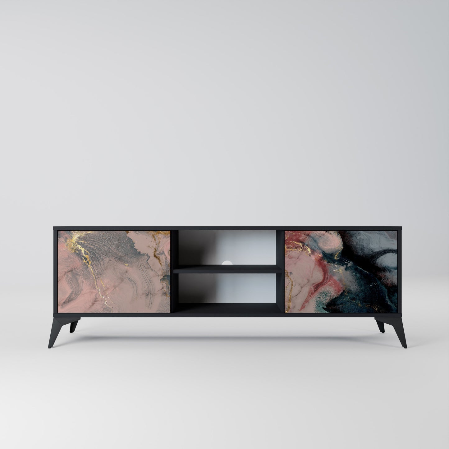 Mobile TV a 2 ante GILDED SWIRLS in finitura nera