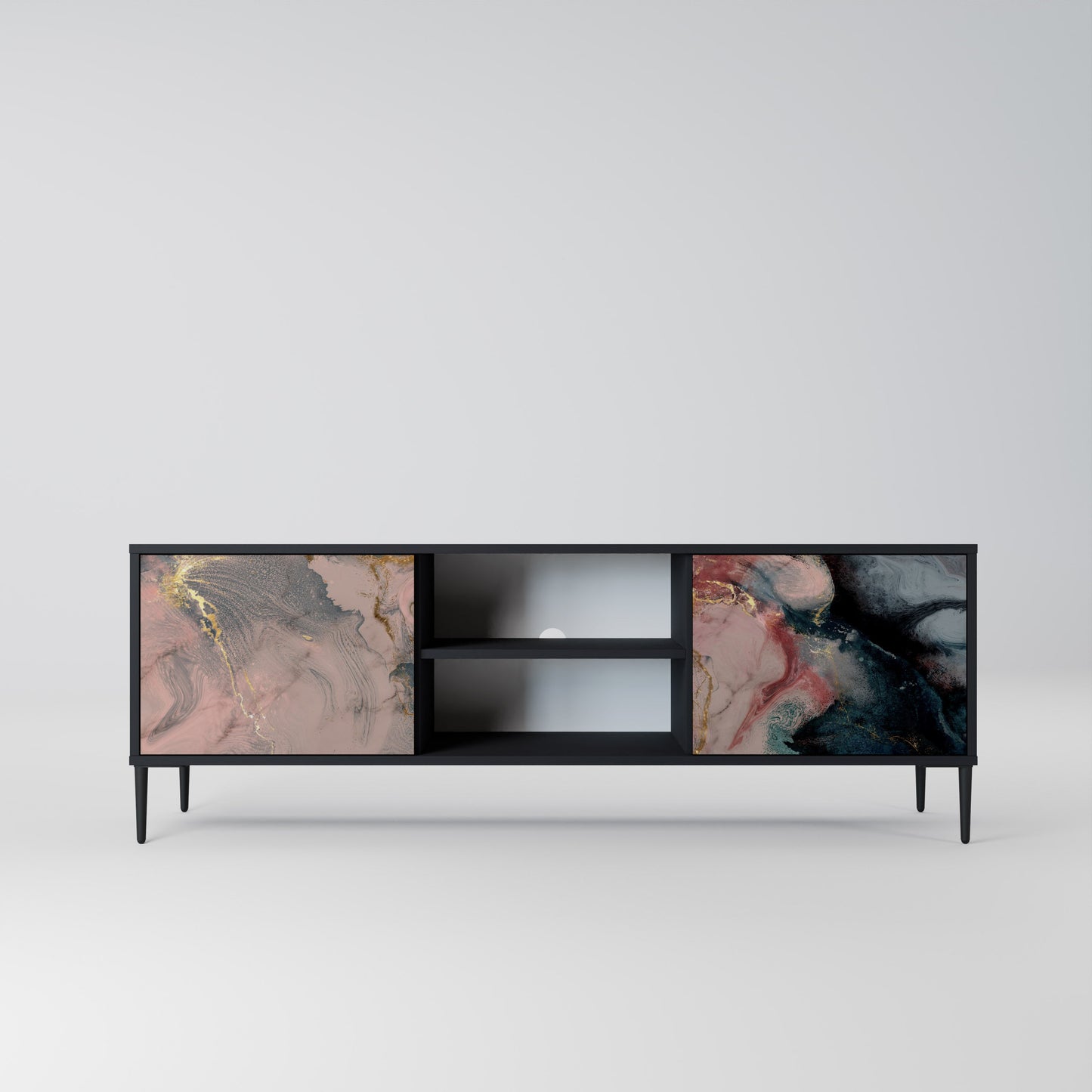 Mobile TV a 2 ante GILDED SWIRLS in finitura nera