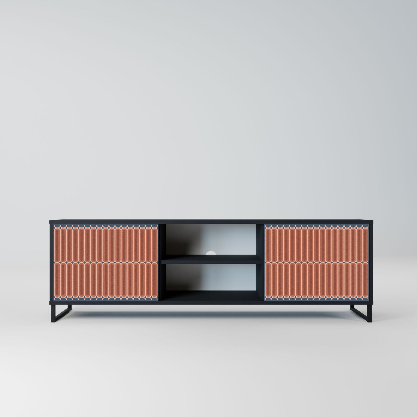 Mobile TV HYPNOTIC GATE a 2 ante con finitura nera