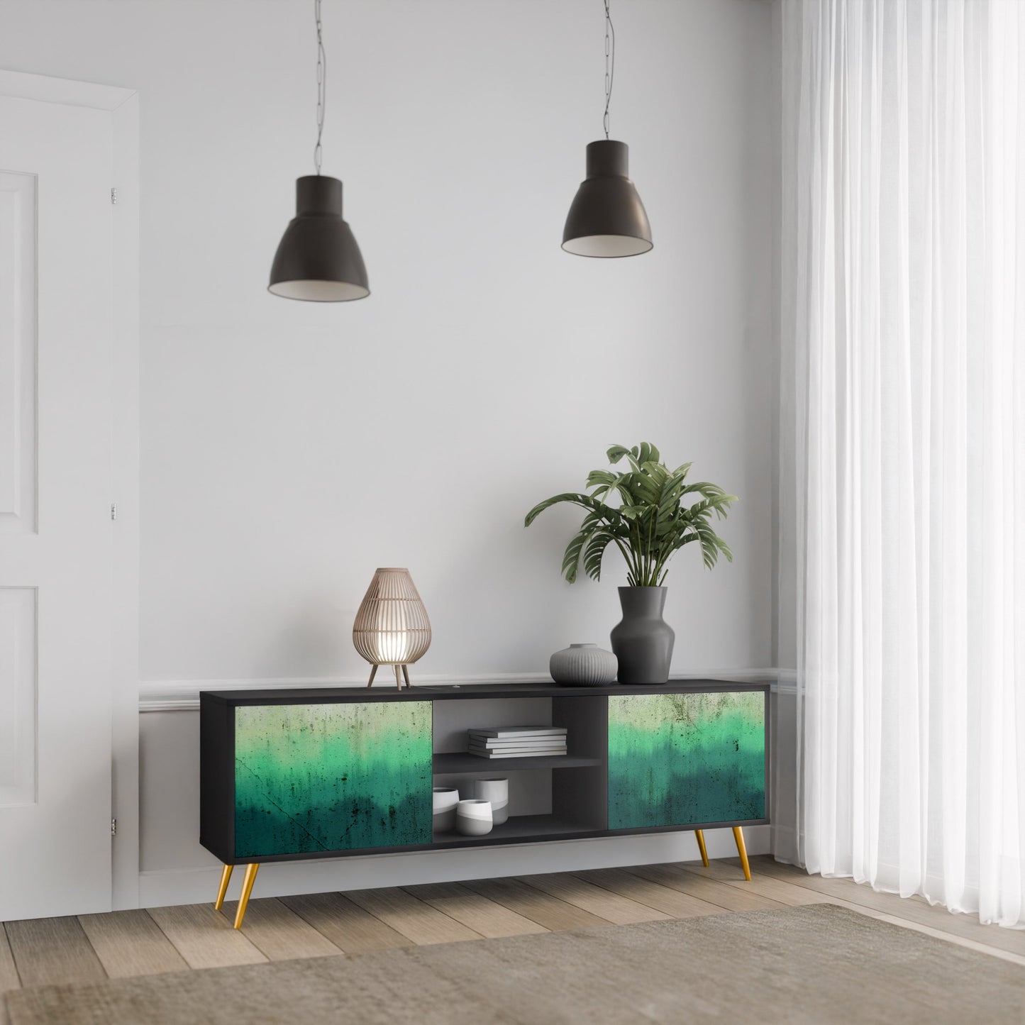 Mobile TV a 2 ante NORTHERN LIGHTS in finitura nera