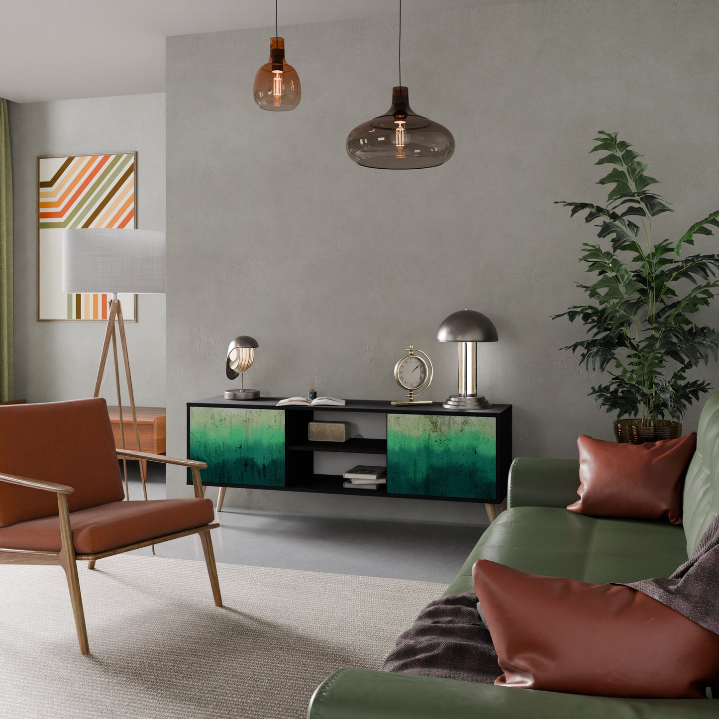 Mobile TV a 2 ante NORTHERN LIGHTS in finitura nera