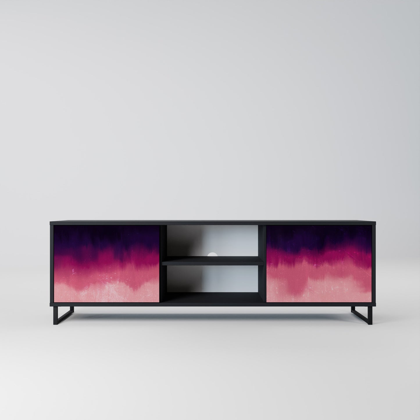 Mobile TV AURORA BOREALIS a 2 ante in finitura nera