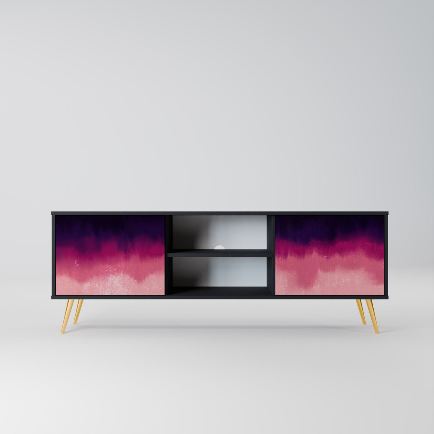 Mobile TV AURORA BOREALIS a 2 ante in finitura nera