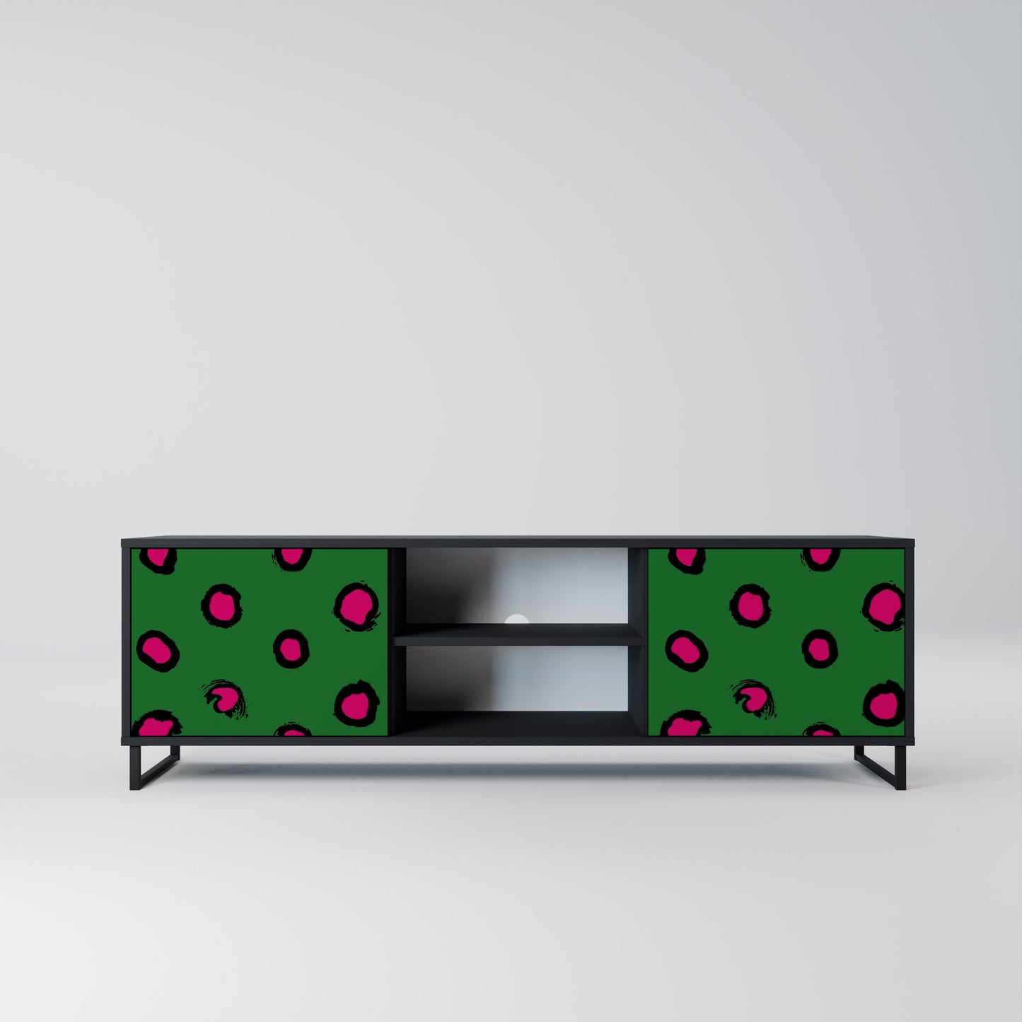Mobile TV FUNKY SPOTS a 2 ante con finitura nera