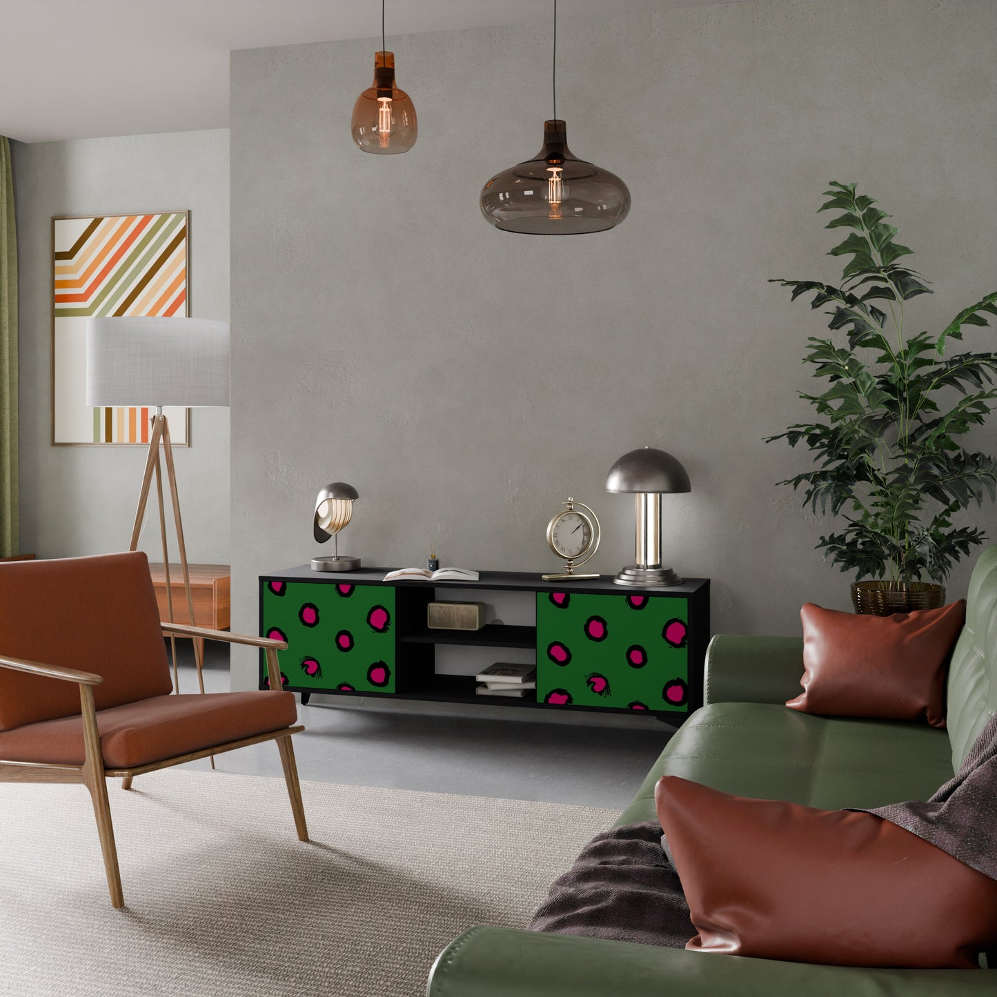 Mobile TV FUNKY SPOTS a 2 ante con finitura nera