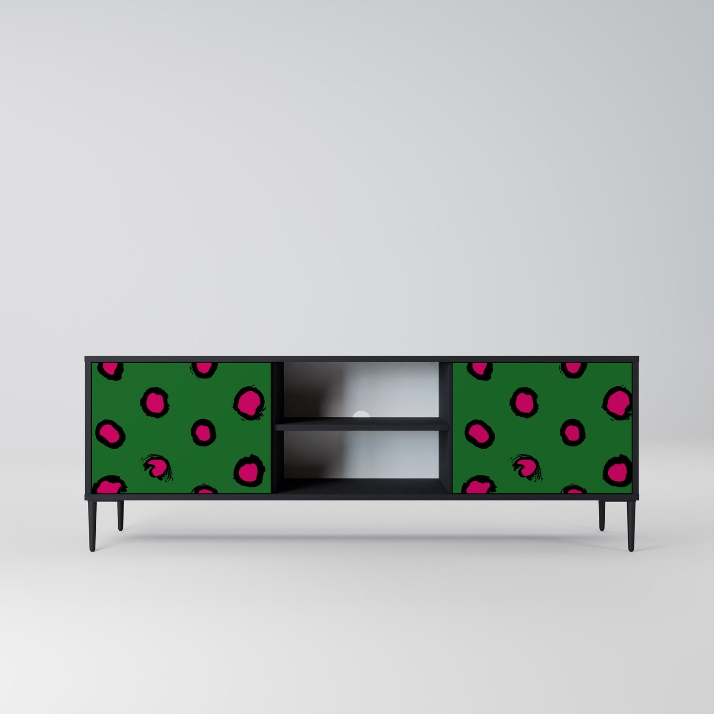 Mobile TV FUNKY SPOTS a 2 ante con finitura nera