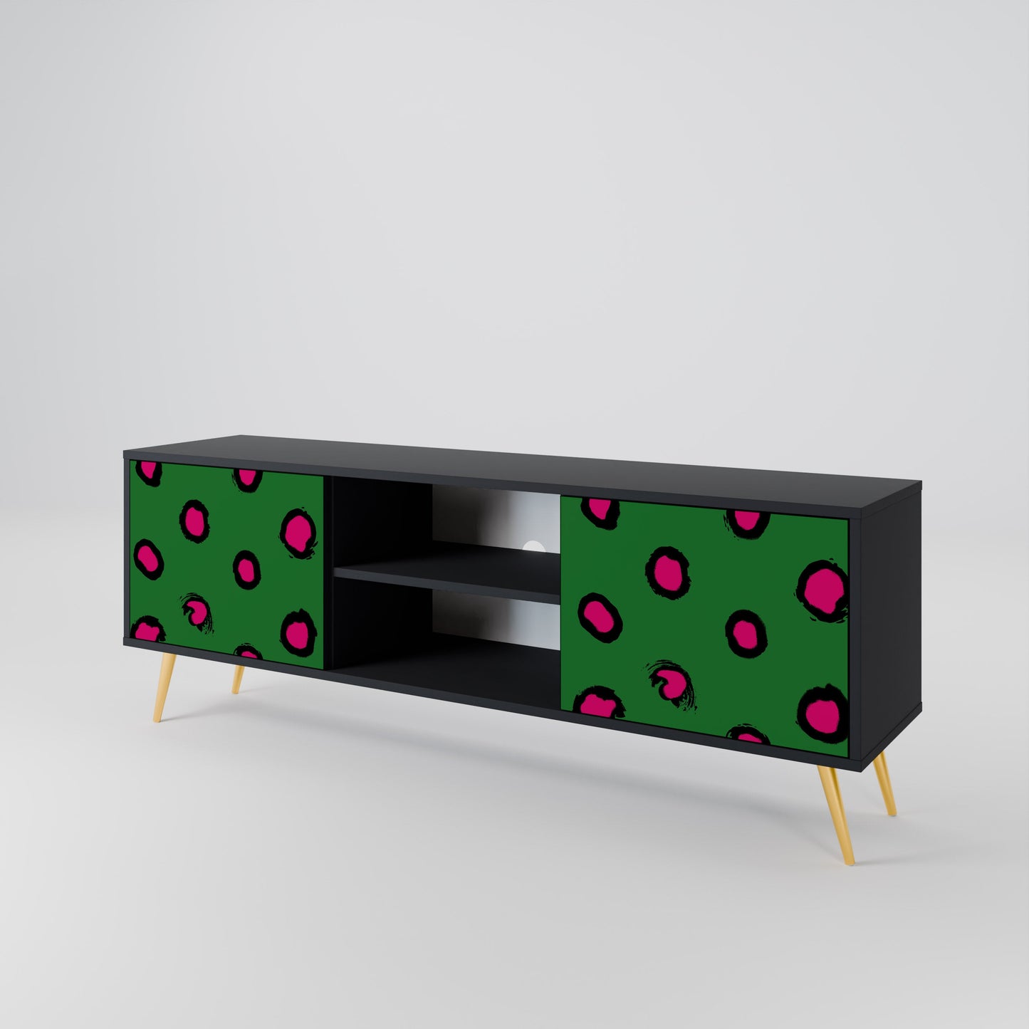Mobile TV FUNKY SPOTS a 2 ante con finitura nera