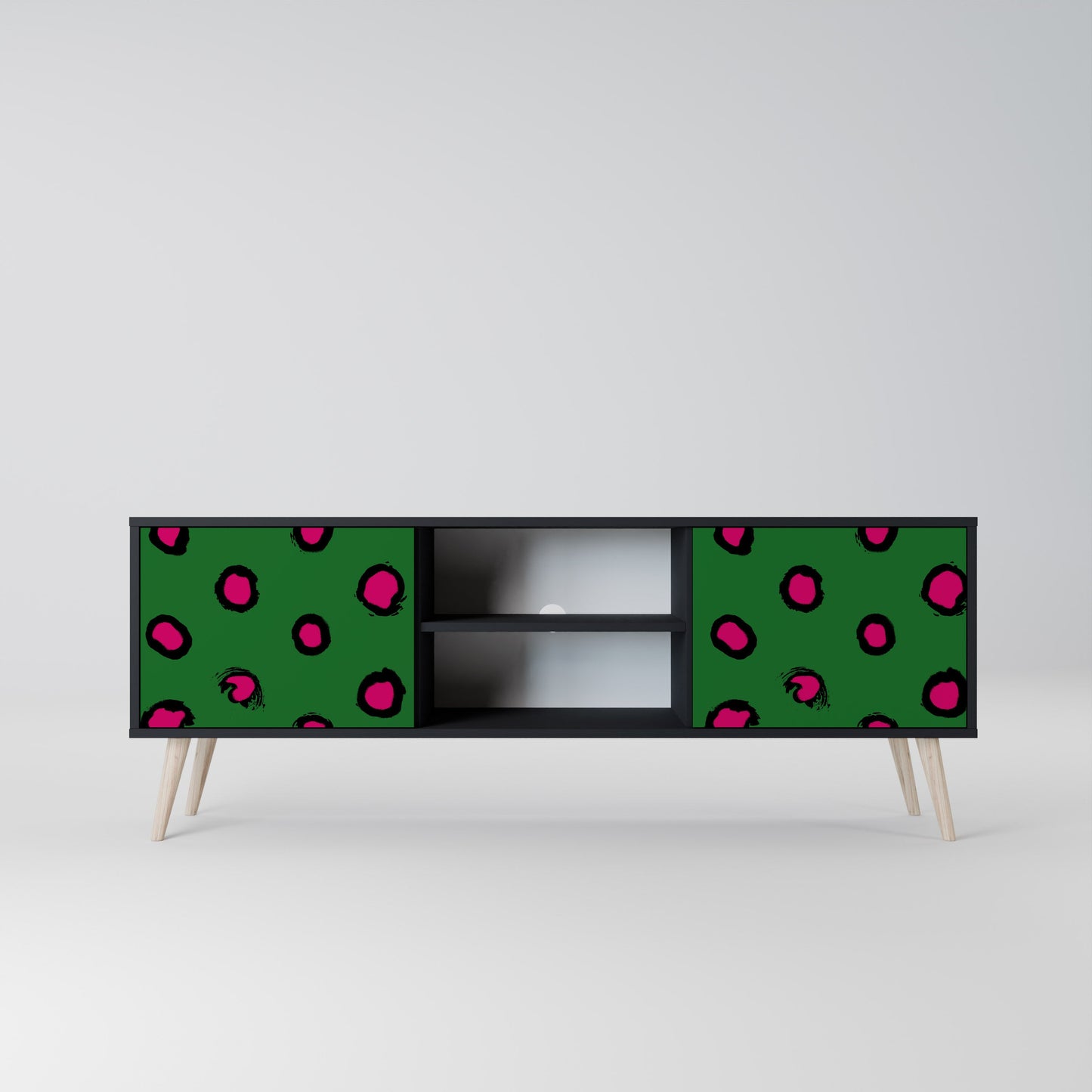 Mobile TV FUNKY SPOTS a 2 ante con finitura nera