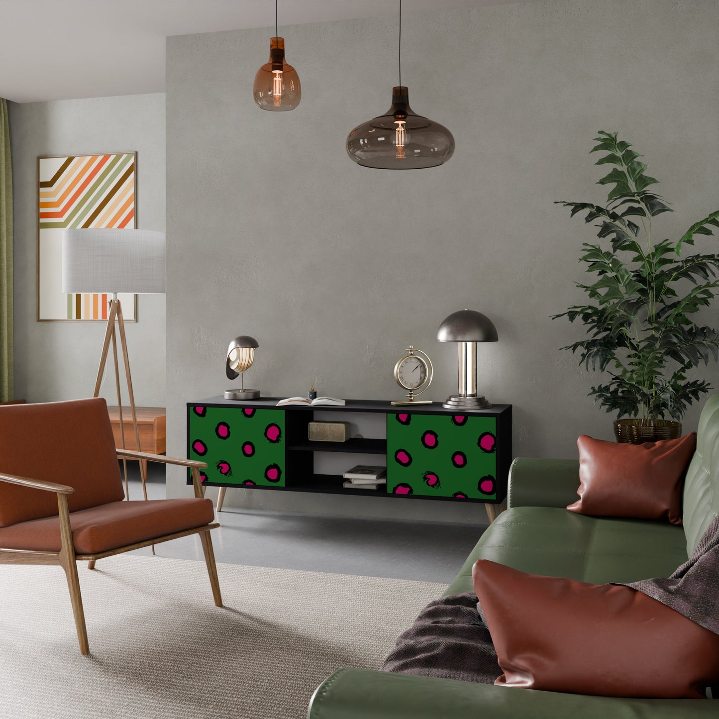 Mobile TV FUNKY SPOTS a 2 ante con finitura nera