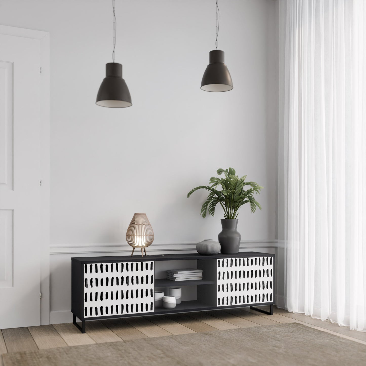 Mobile TV a 2 ante NIGHTY MELODIES in finitura nera
