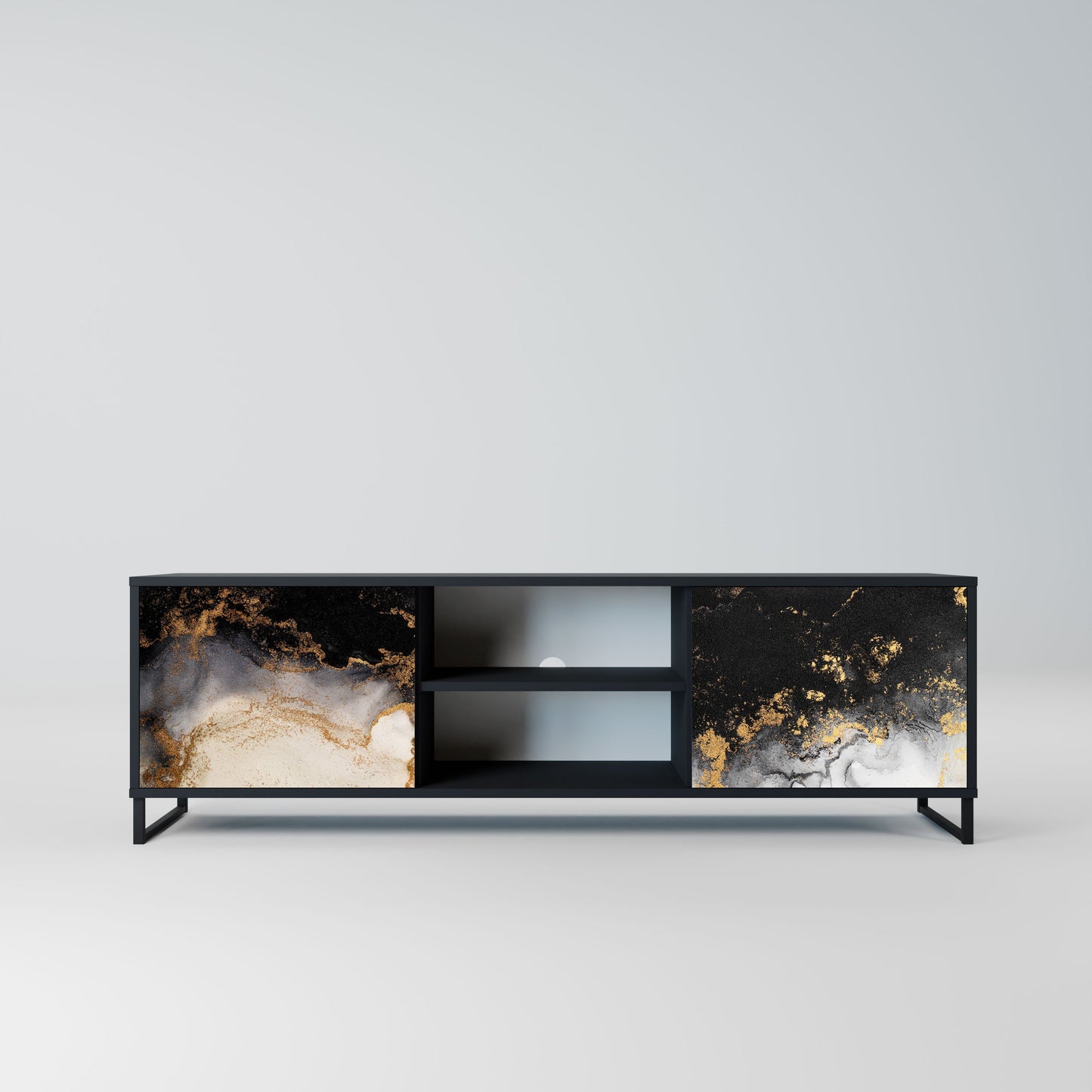Mobile TV a 2 ante MARBLE OF TOMMORROW in finitura nera