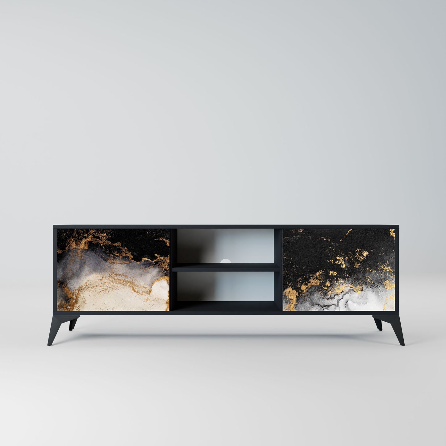 Mobile TV a 2 ante MARBLE OF TOMMORROW in finitura nera