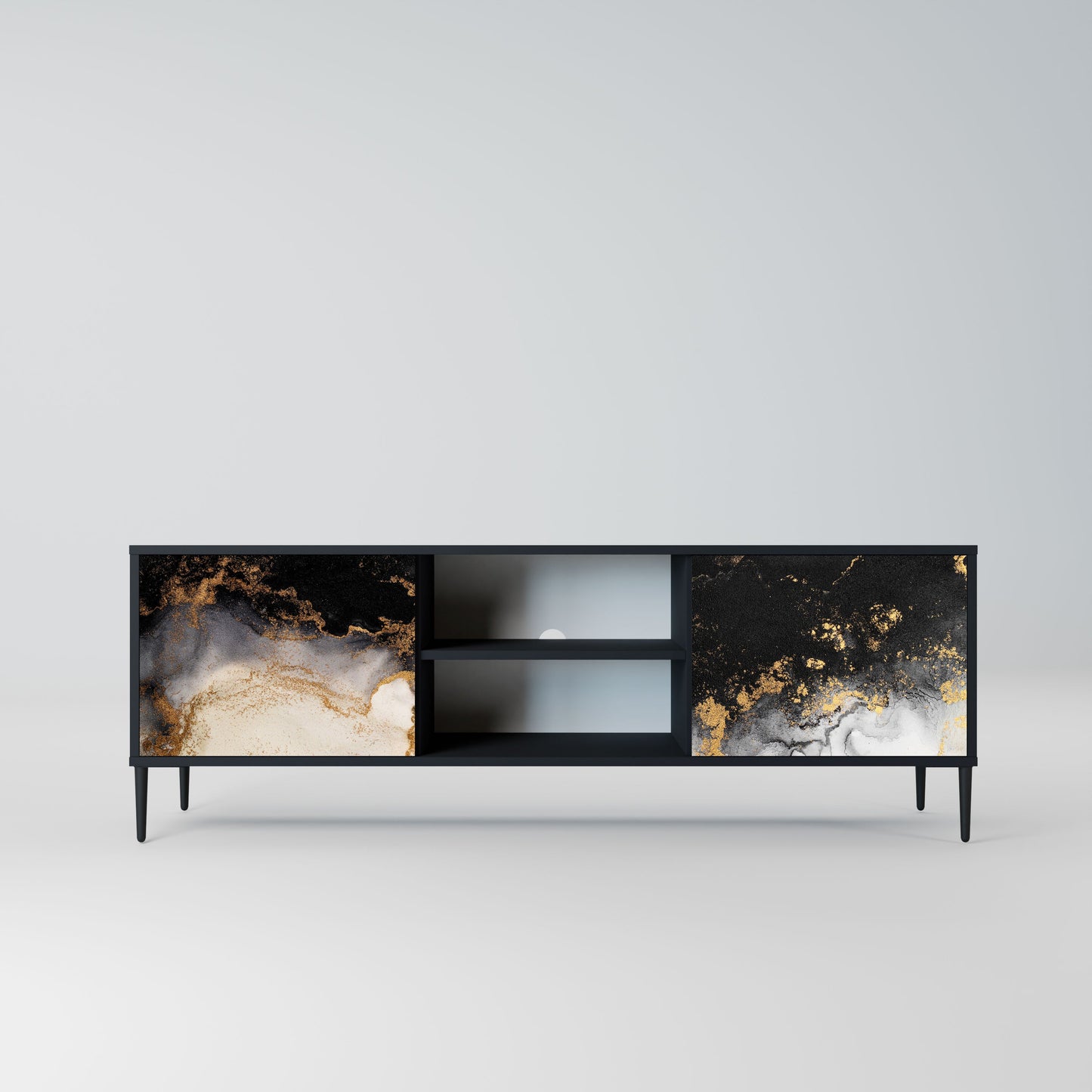 Mobile TV a 2 ante MARBLE OF TOMMORROW in finitura nera