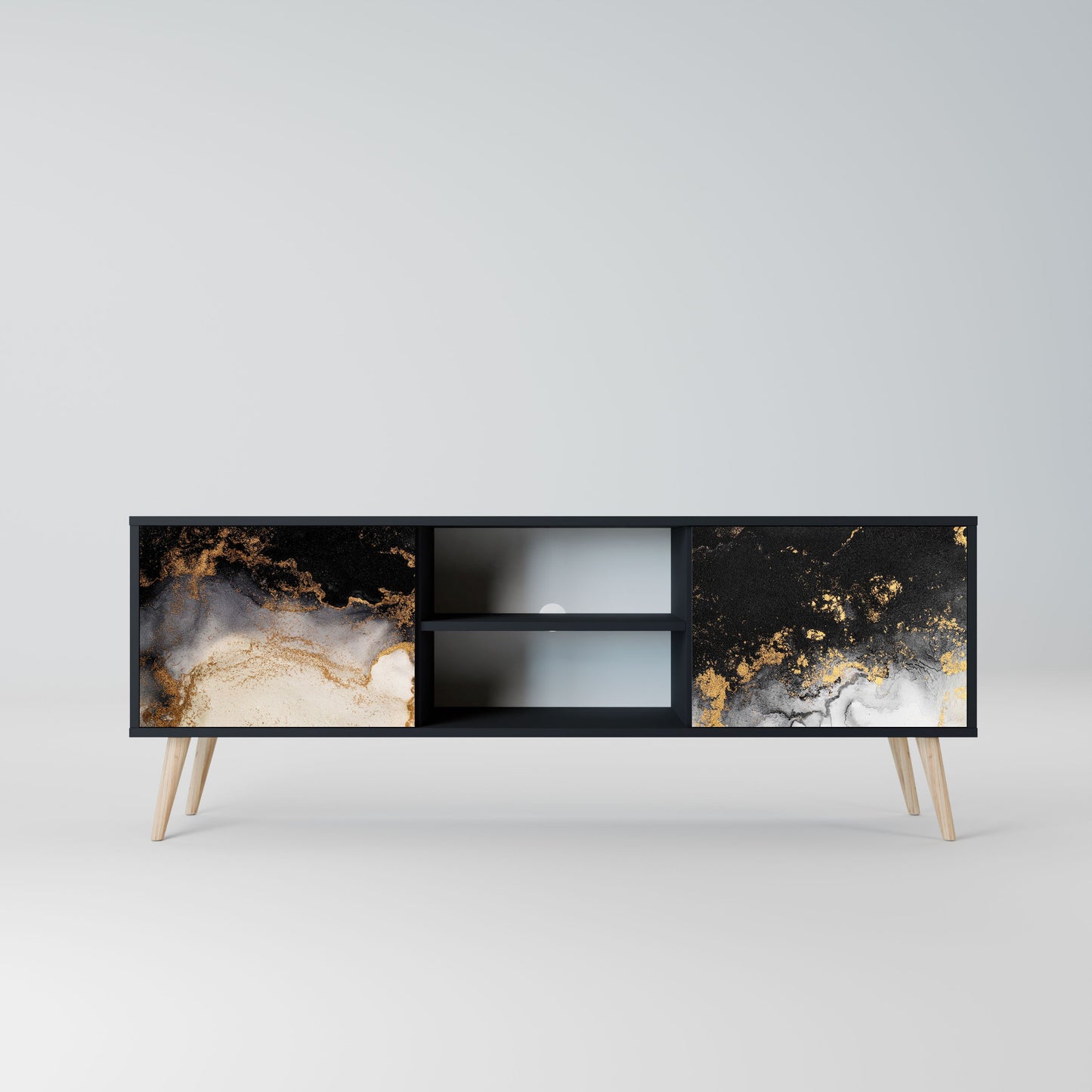 Mobile TV a 2 ante MARBLE OF TOMMORROW in finitura nera