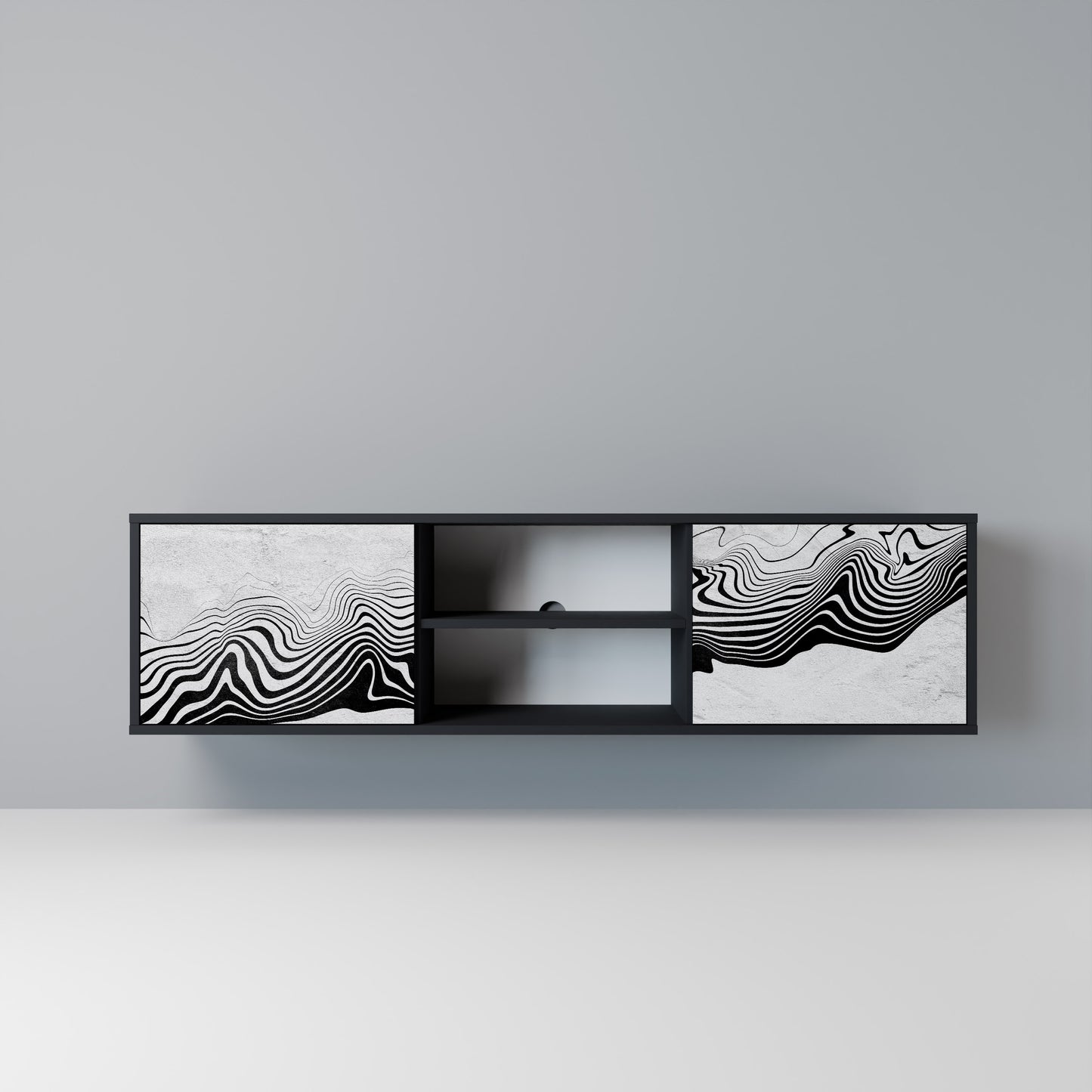 MONOCHROME MIRAGE Mobile TV a 2 Ante in Finitura Nera