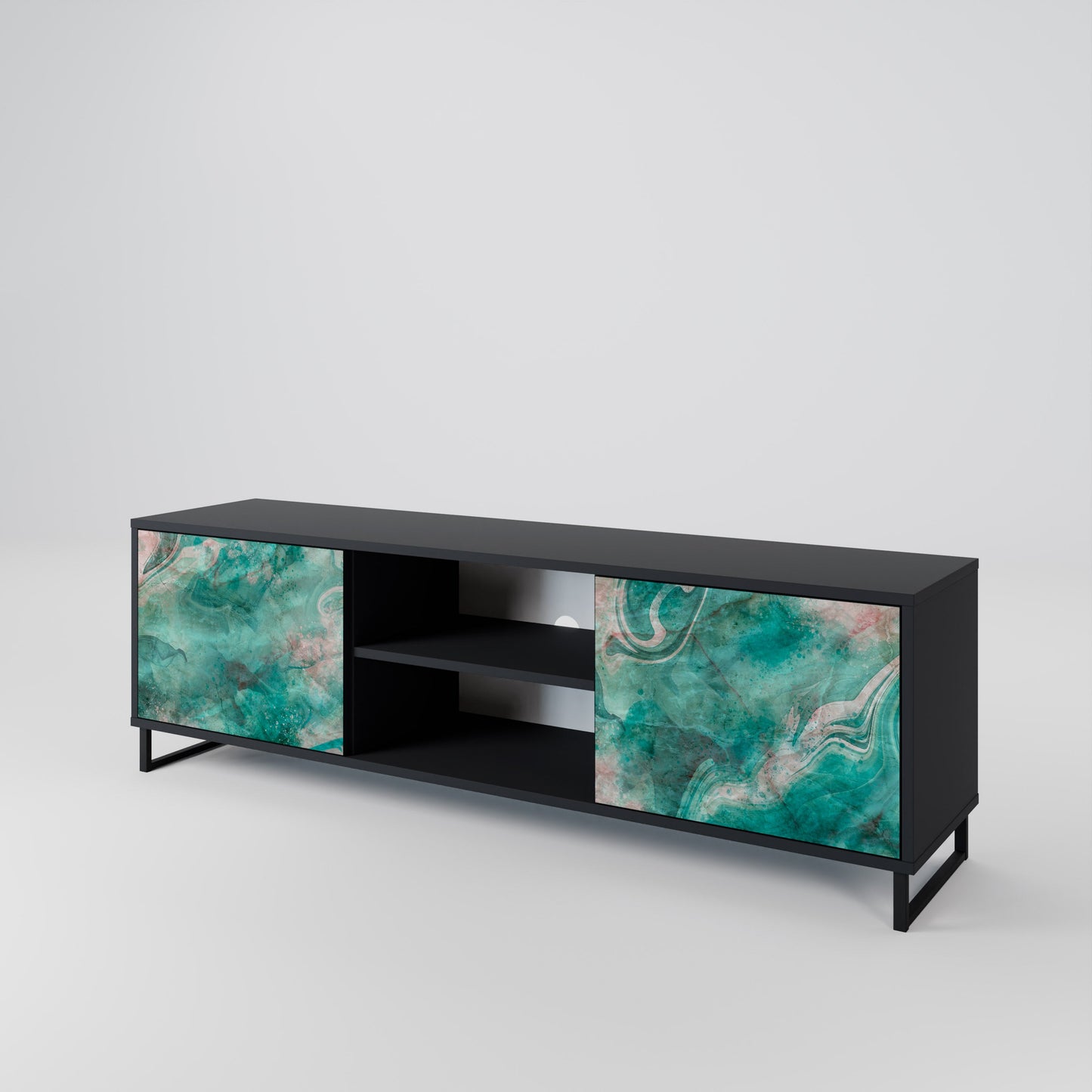 Mobile TV ABSTRACT ALCHEMY a 2 ante con finitura nera